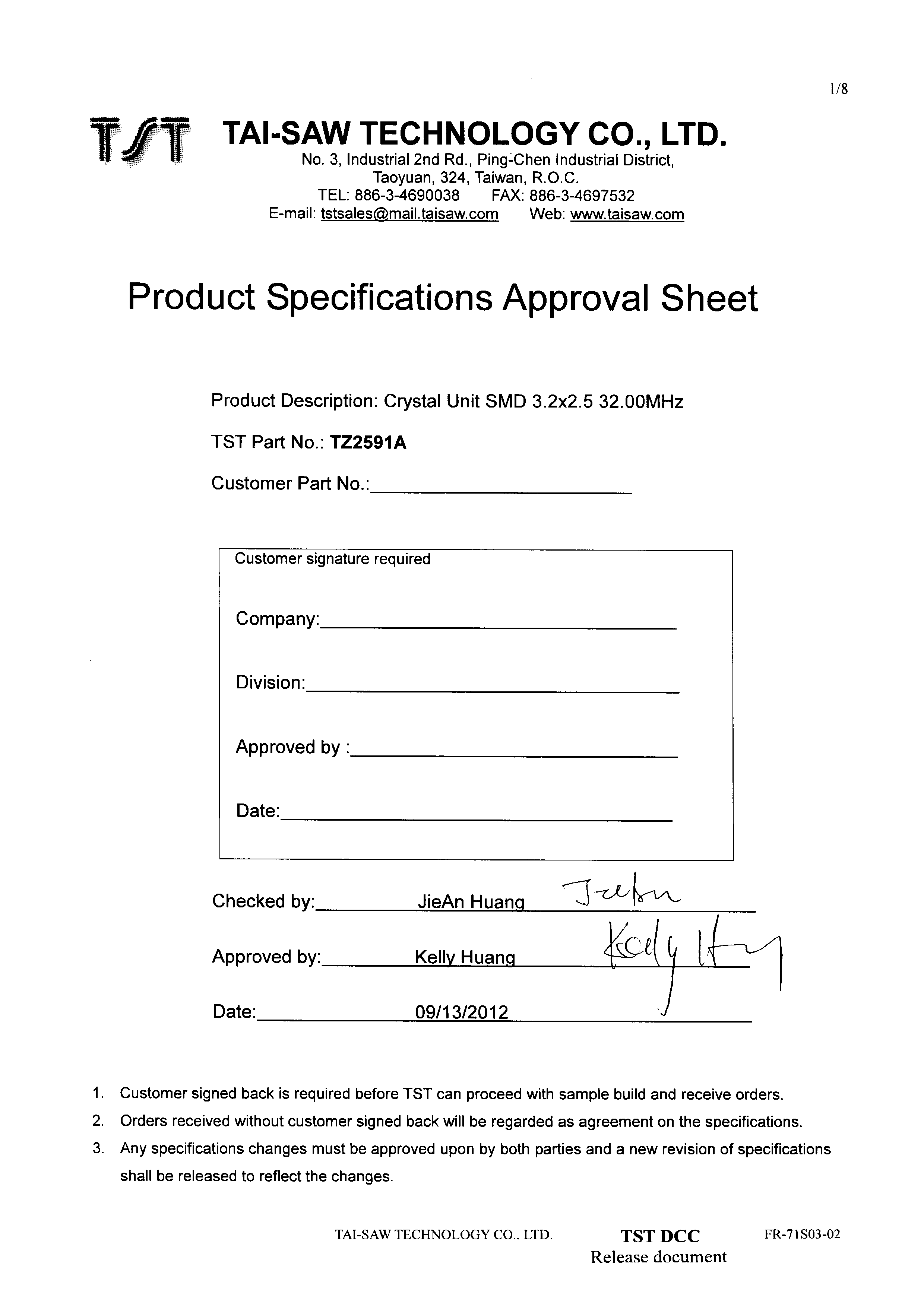 TST TZ2591A for sale