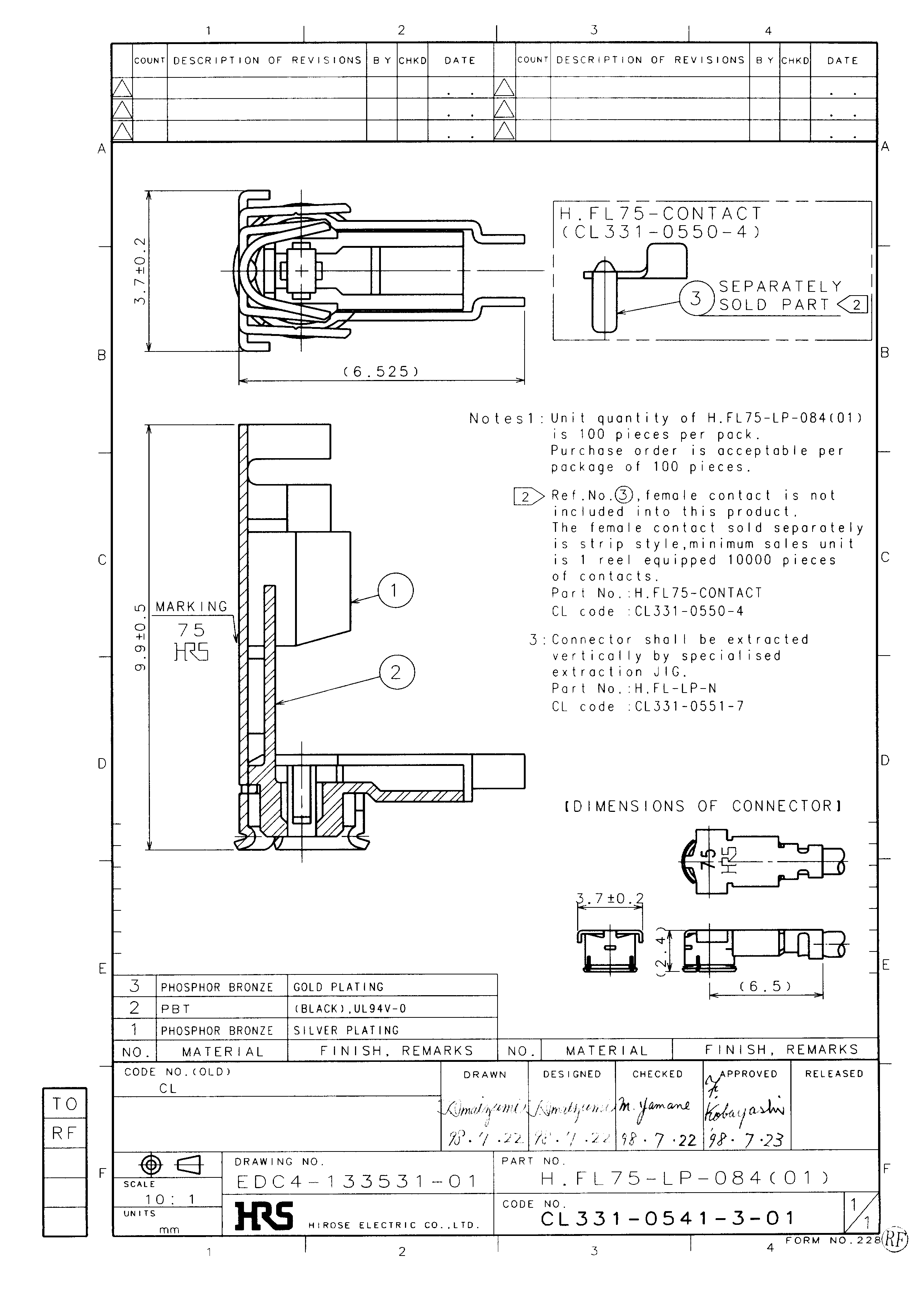 HRS H.FL75-LP-084(01) for sale