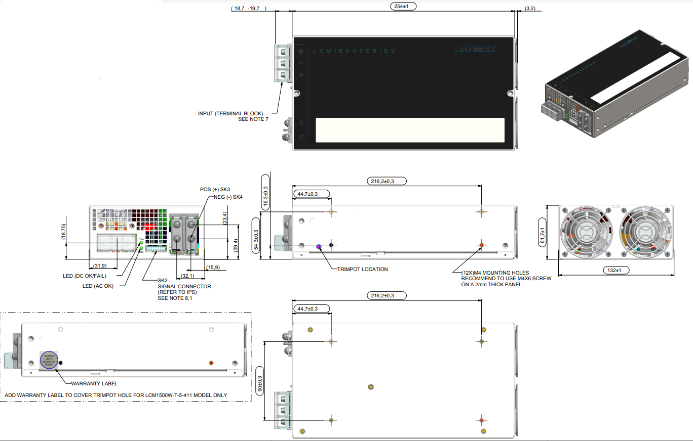 Artesyn LCM1500R-T-8 for sale