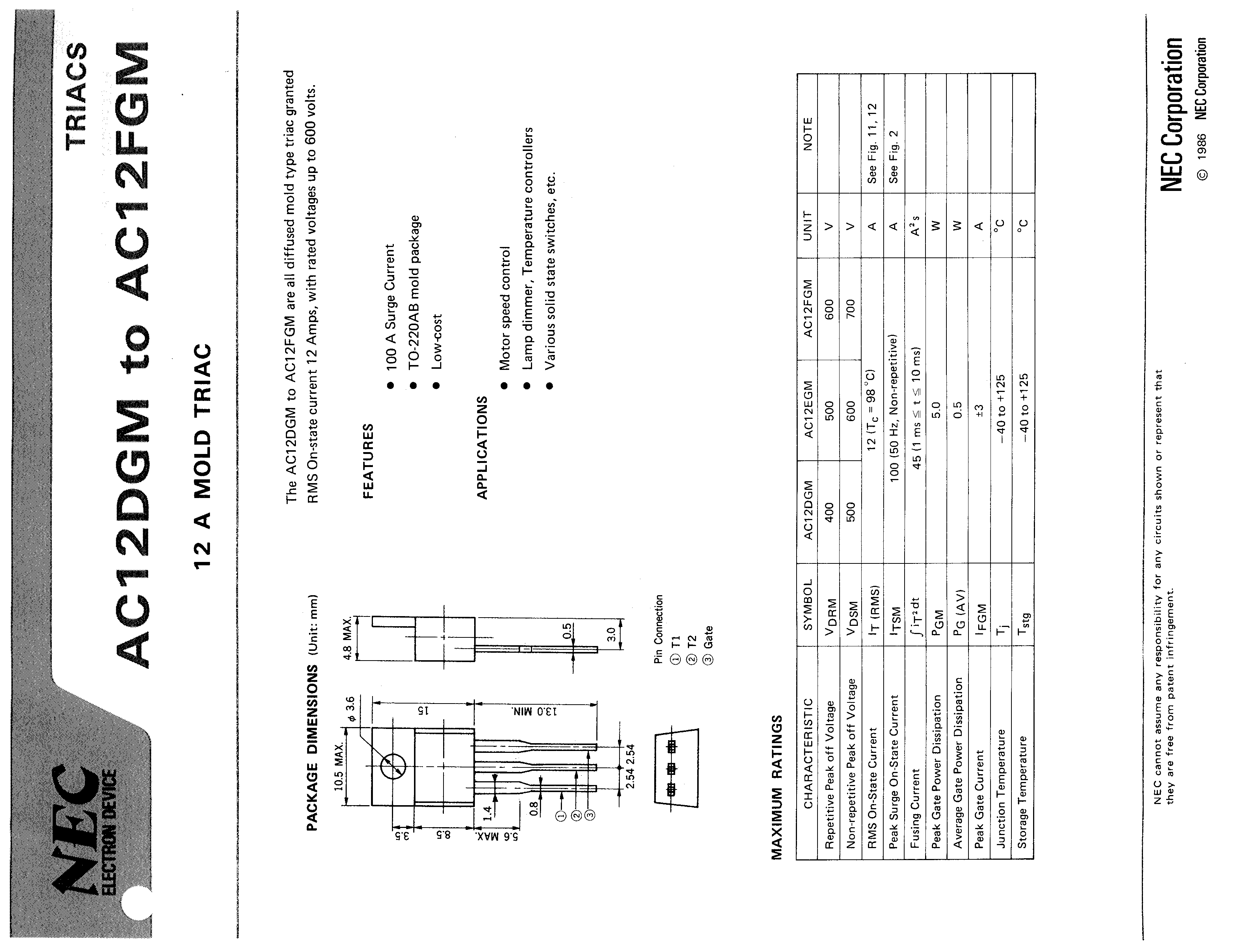 RENESAS AC12DGM-AZ for sale
