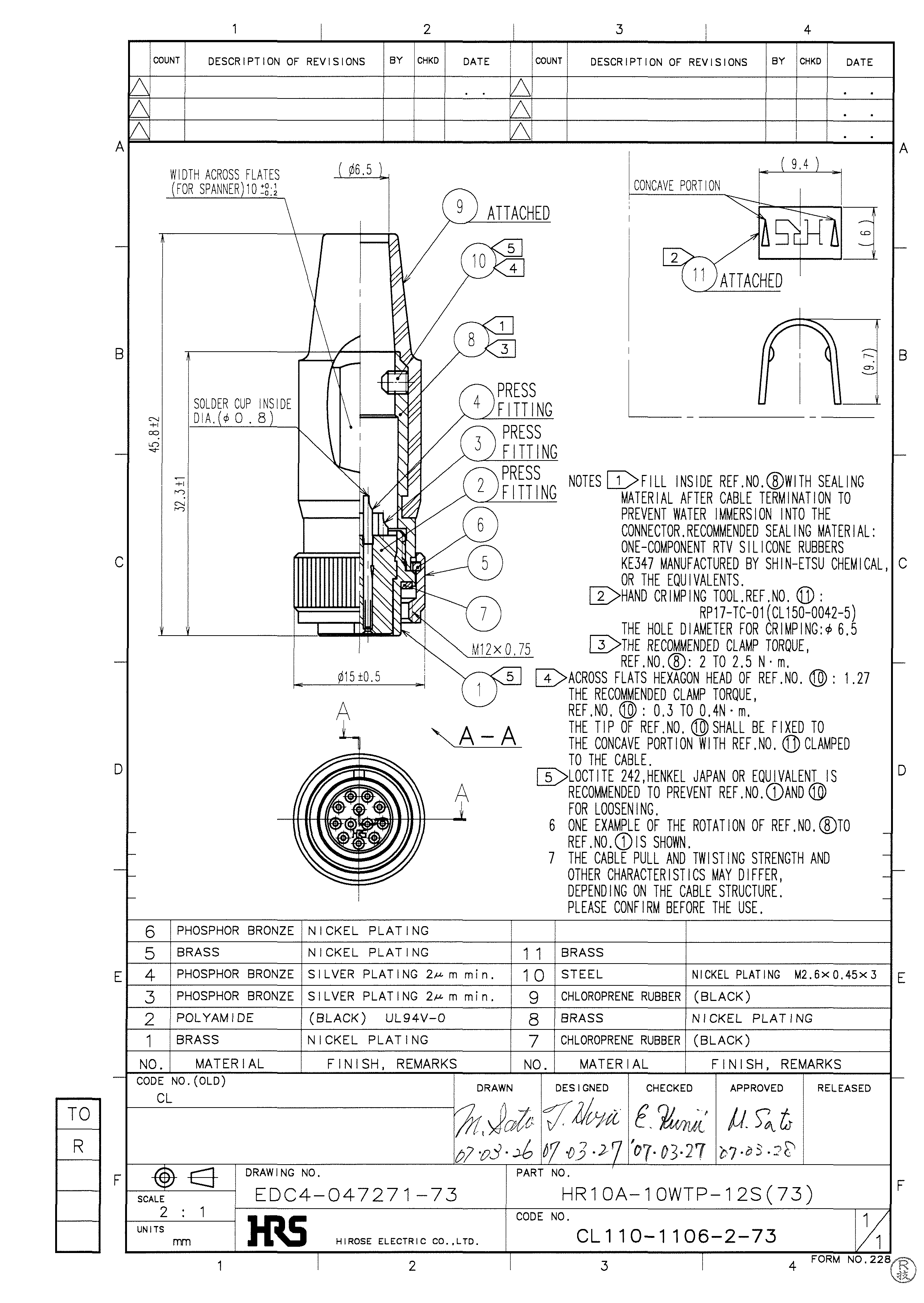 HRS HR10A-10WTP-12S(73) for sale