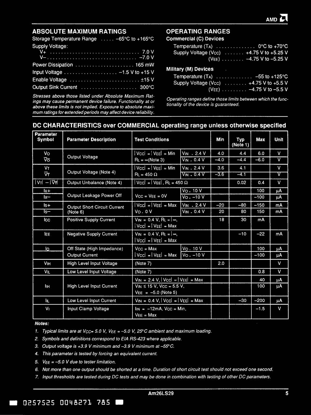 AMD AM26LS29PC for sale
