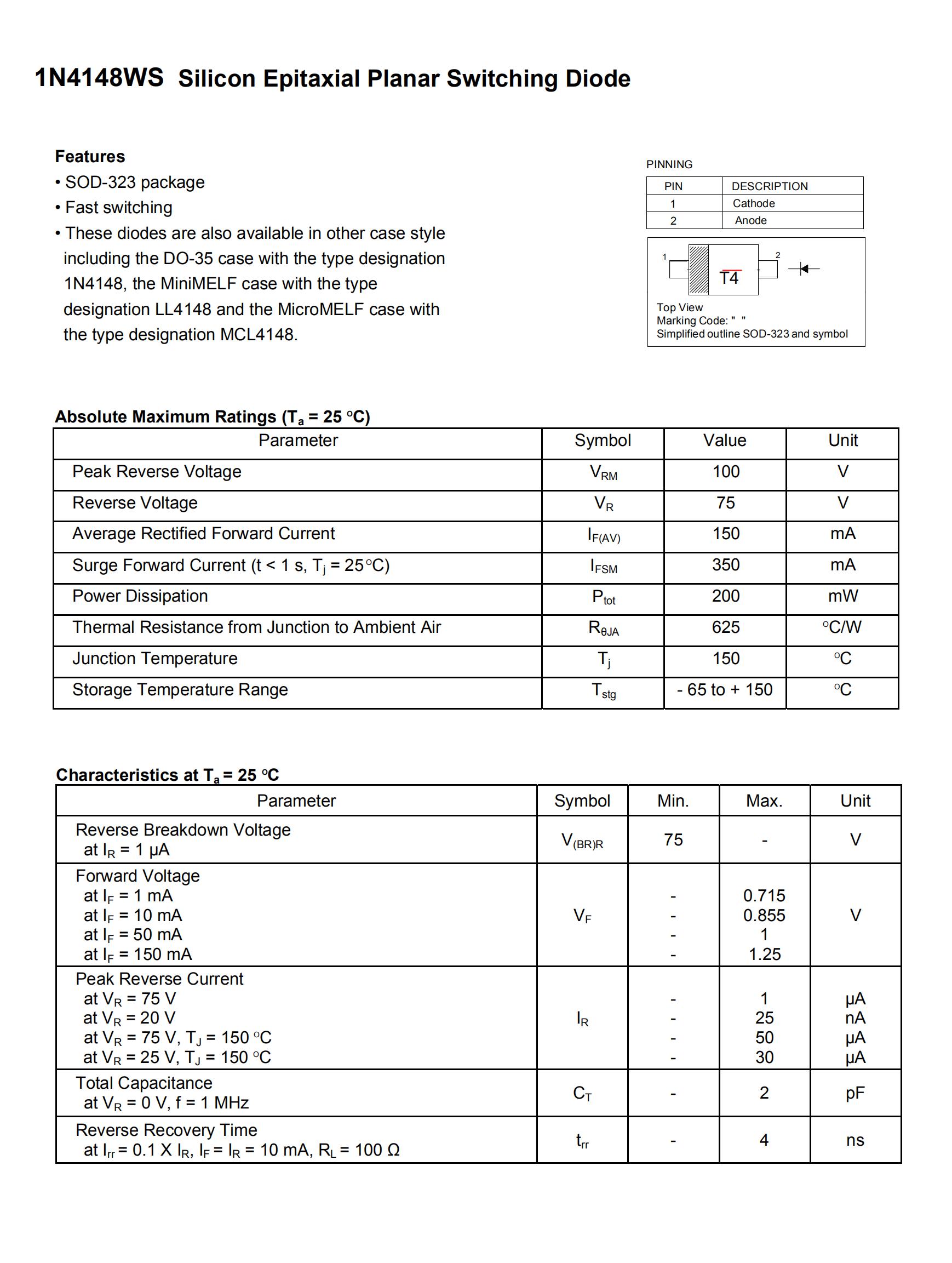 SEP 1N4148WS for sale