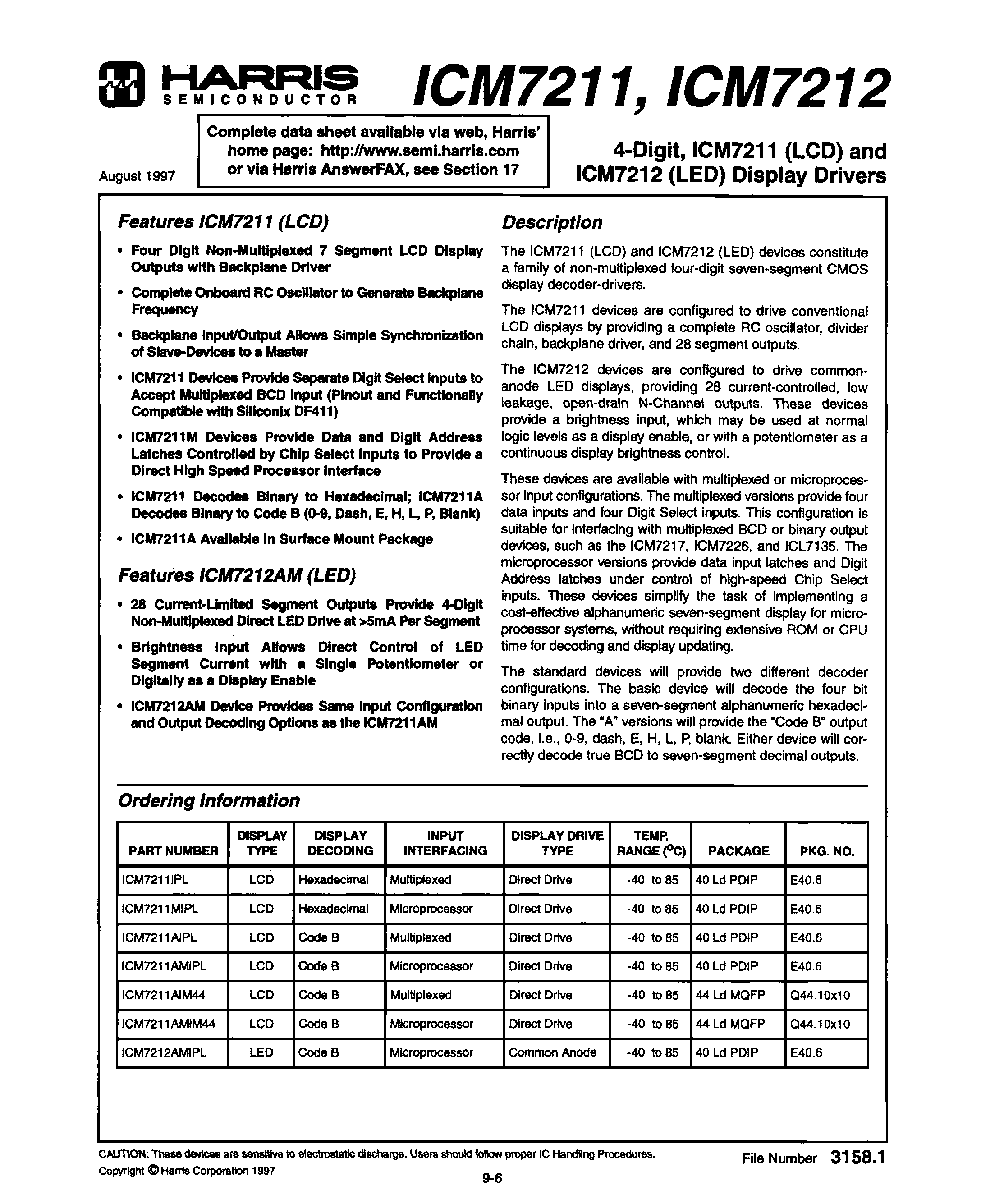 Rochester Electronics ICM7211AIM44 for sale