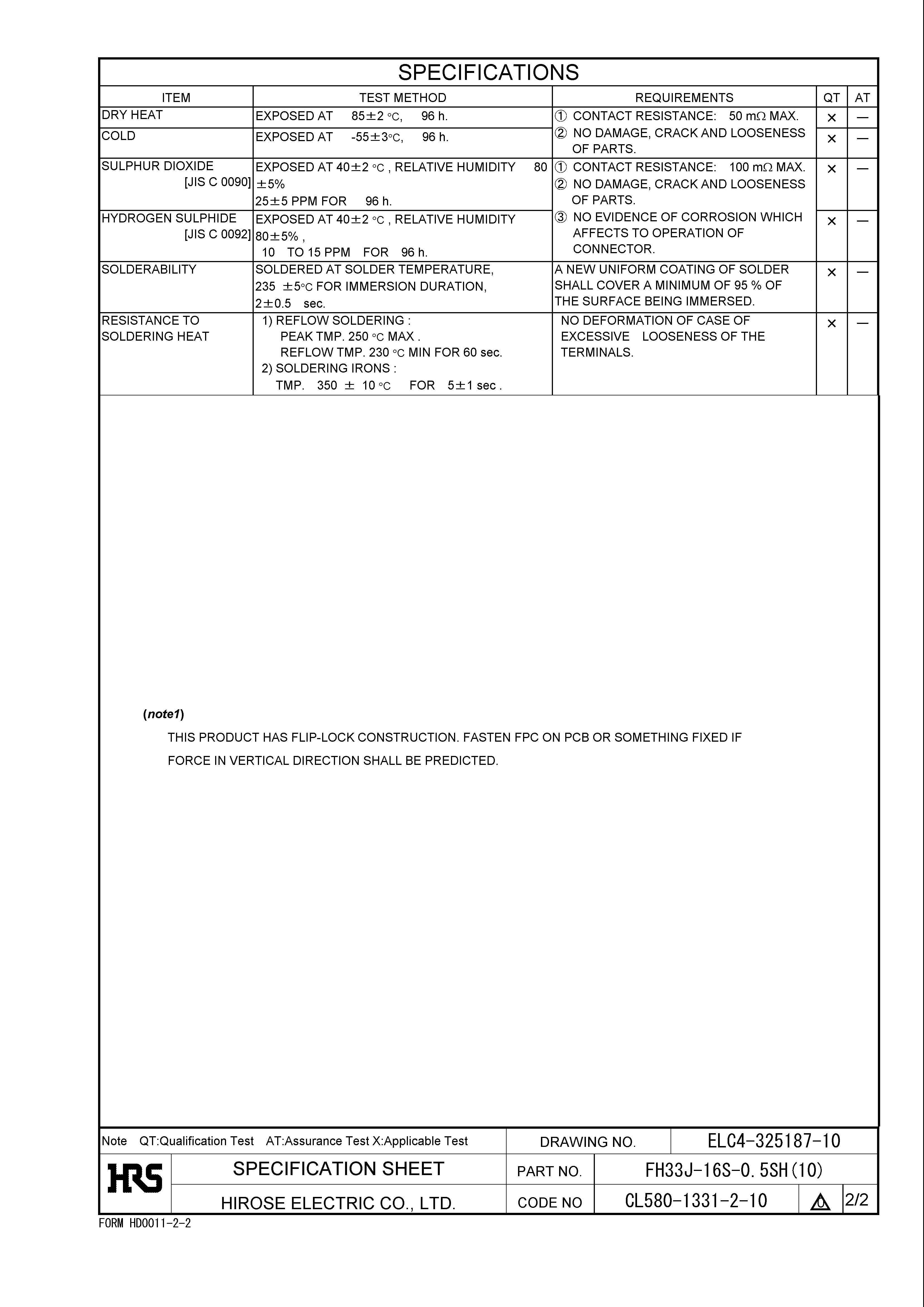 HRS FH33J-16S-0.5SH(10) for sale
