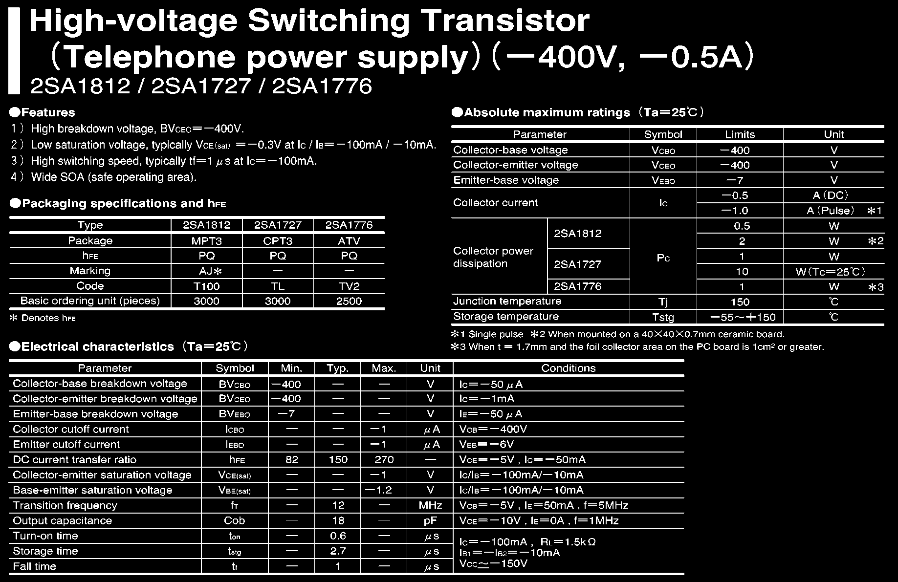 ROHM 2SA1727TLP for sale