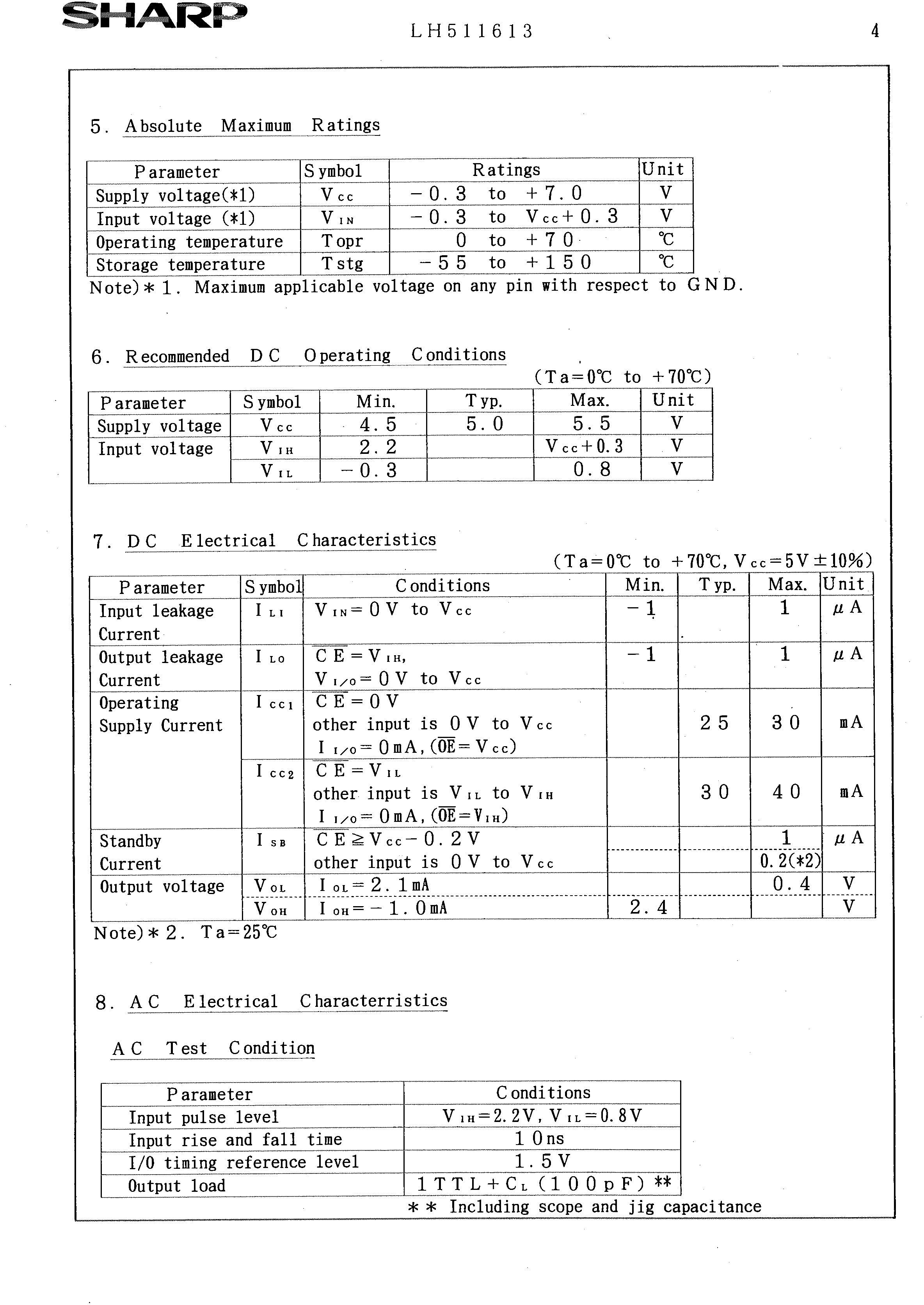 SHARP LH5116-10F for sale