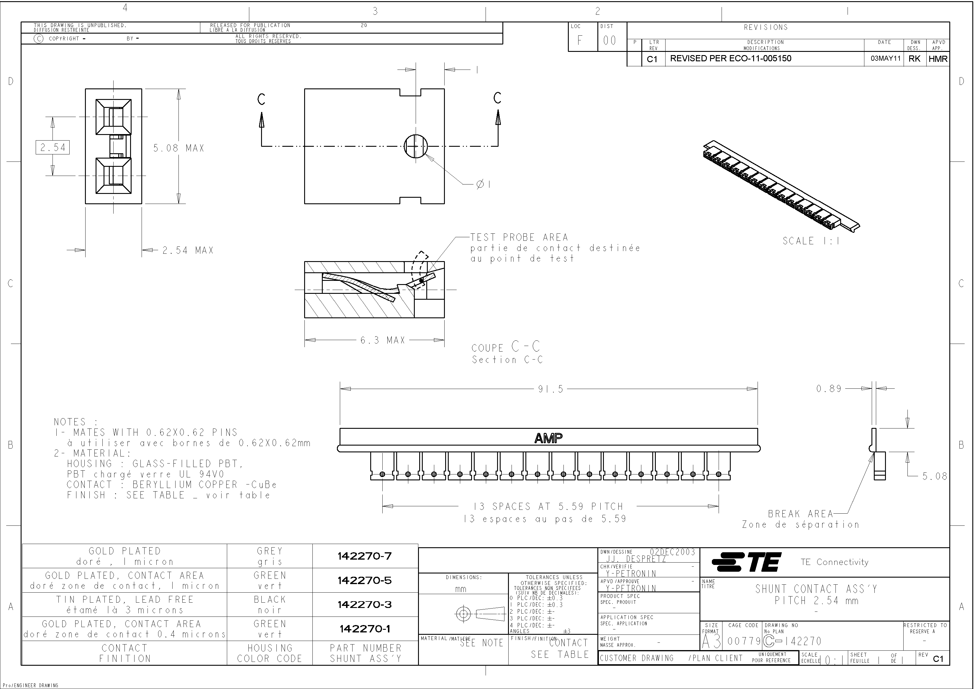TE Connectivity 142270-3 for sale