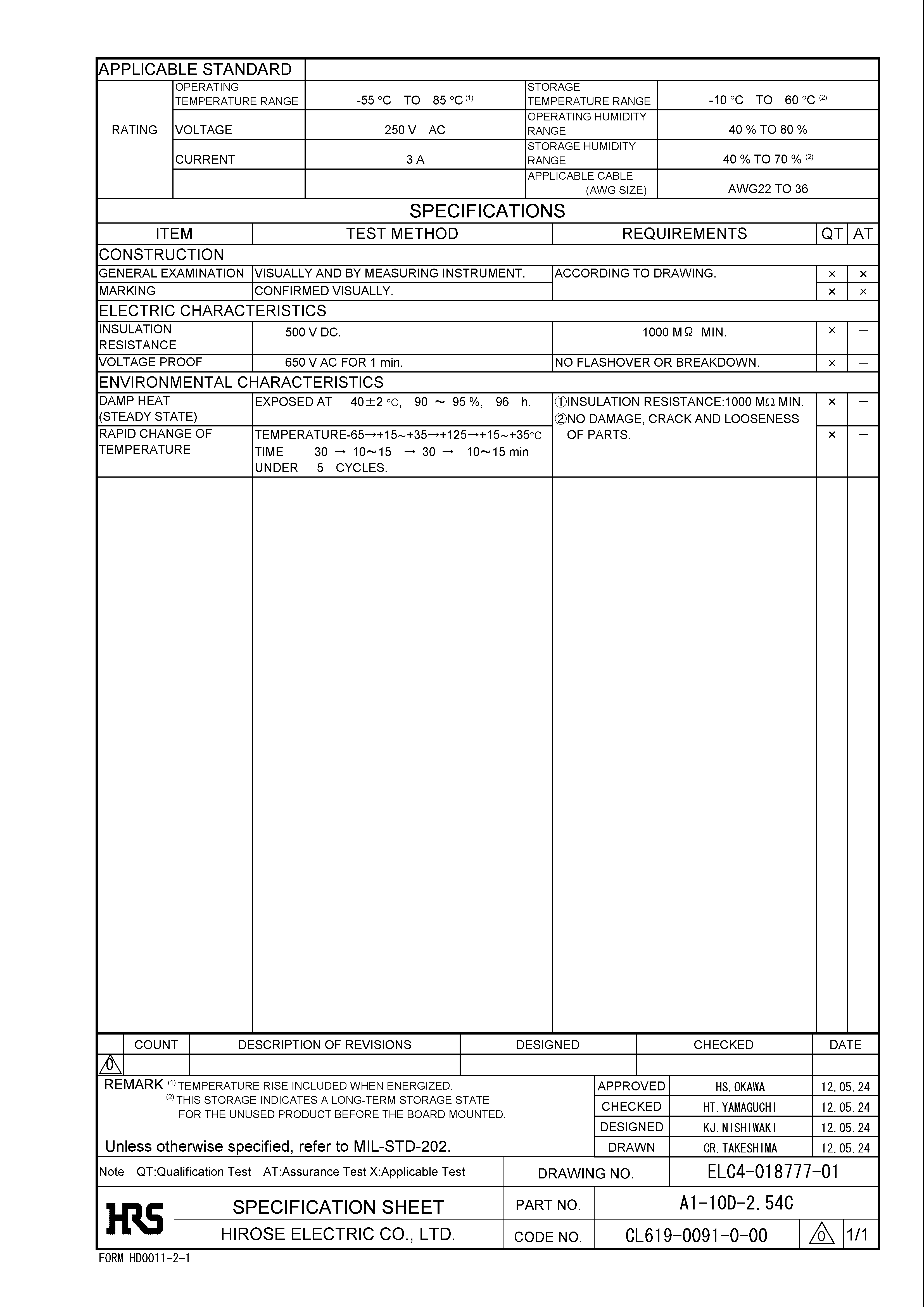 HRS A1-10D-2.54C for sale