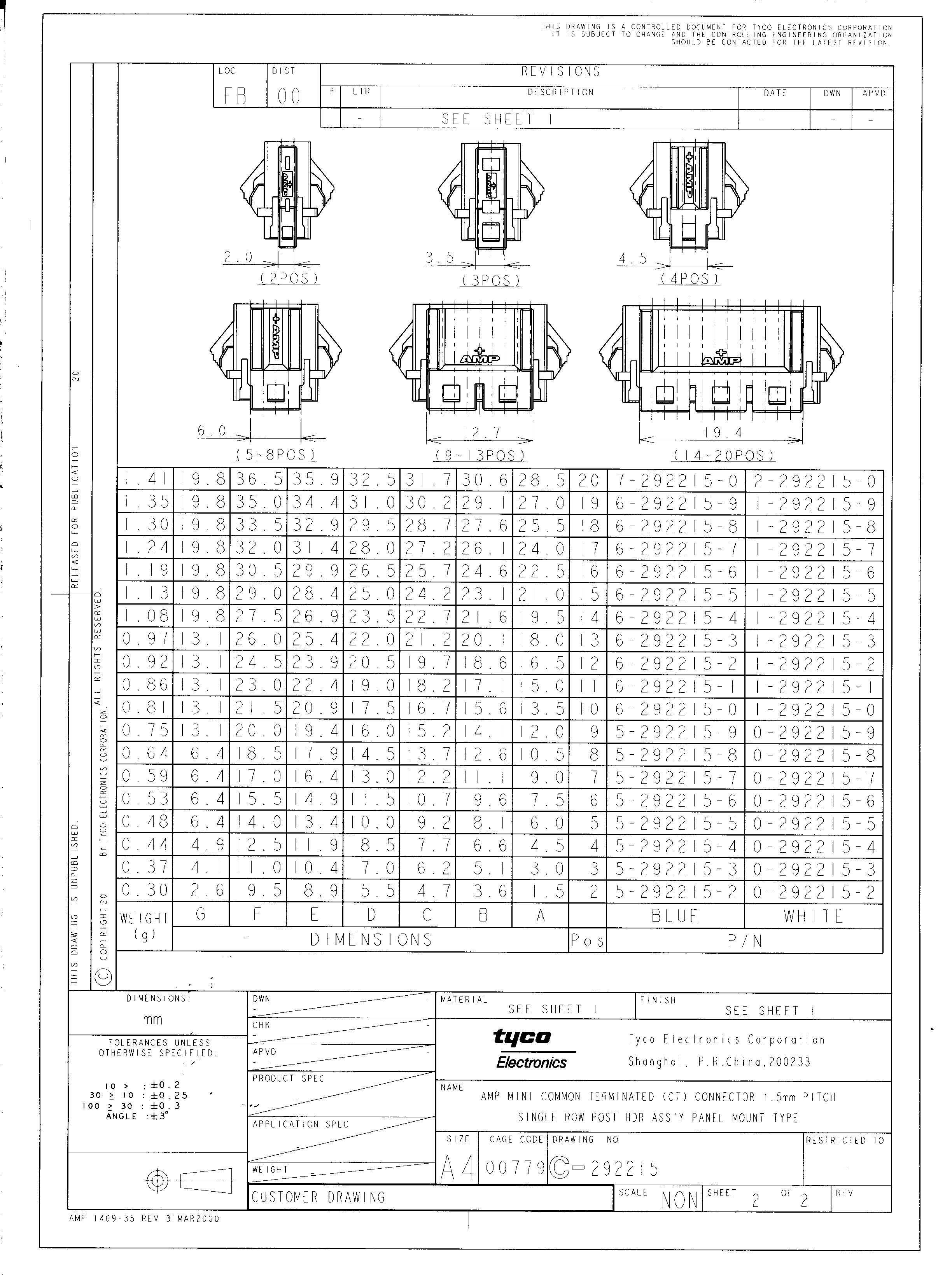 TE Connectivity 1-292215-1 for sale