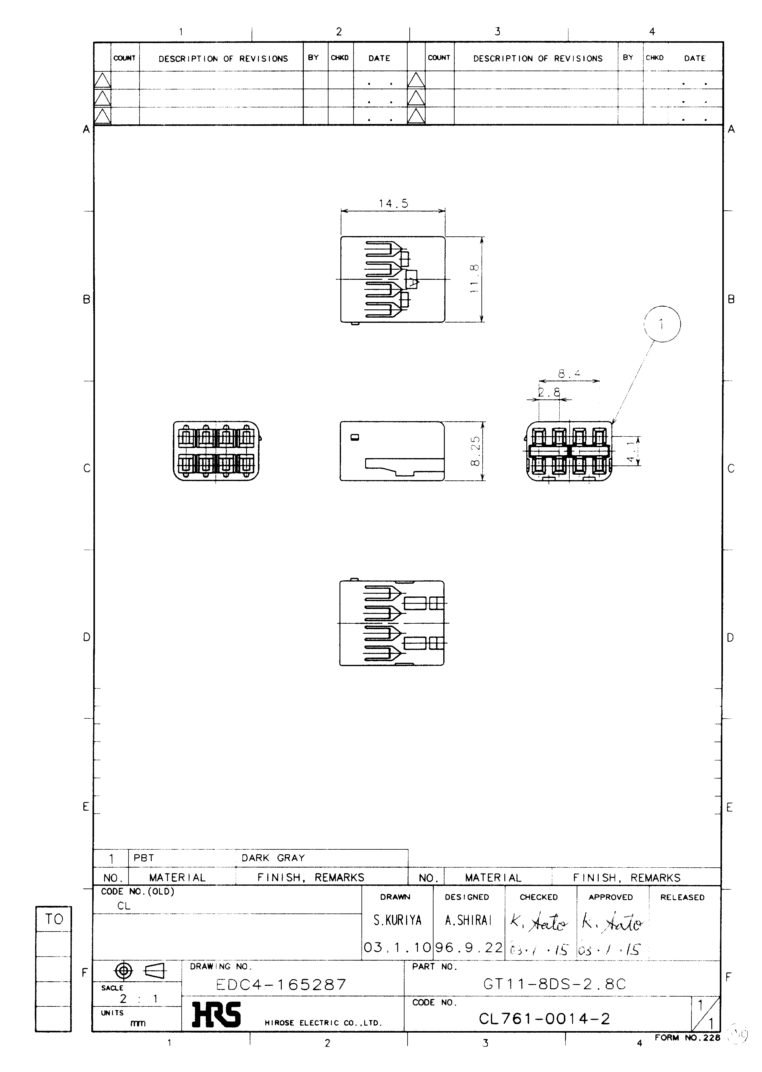 HRS GT11-8DS-2.8C for sale