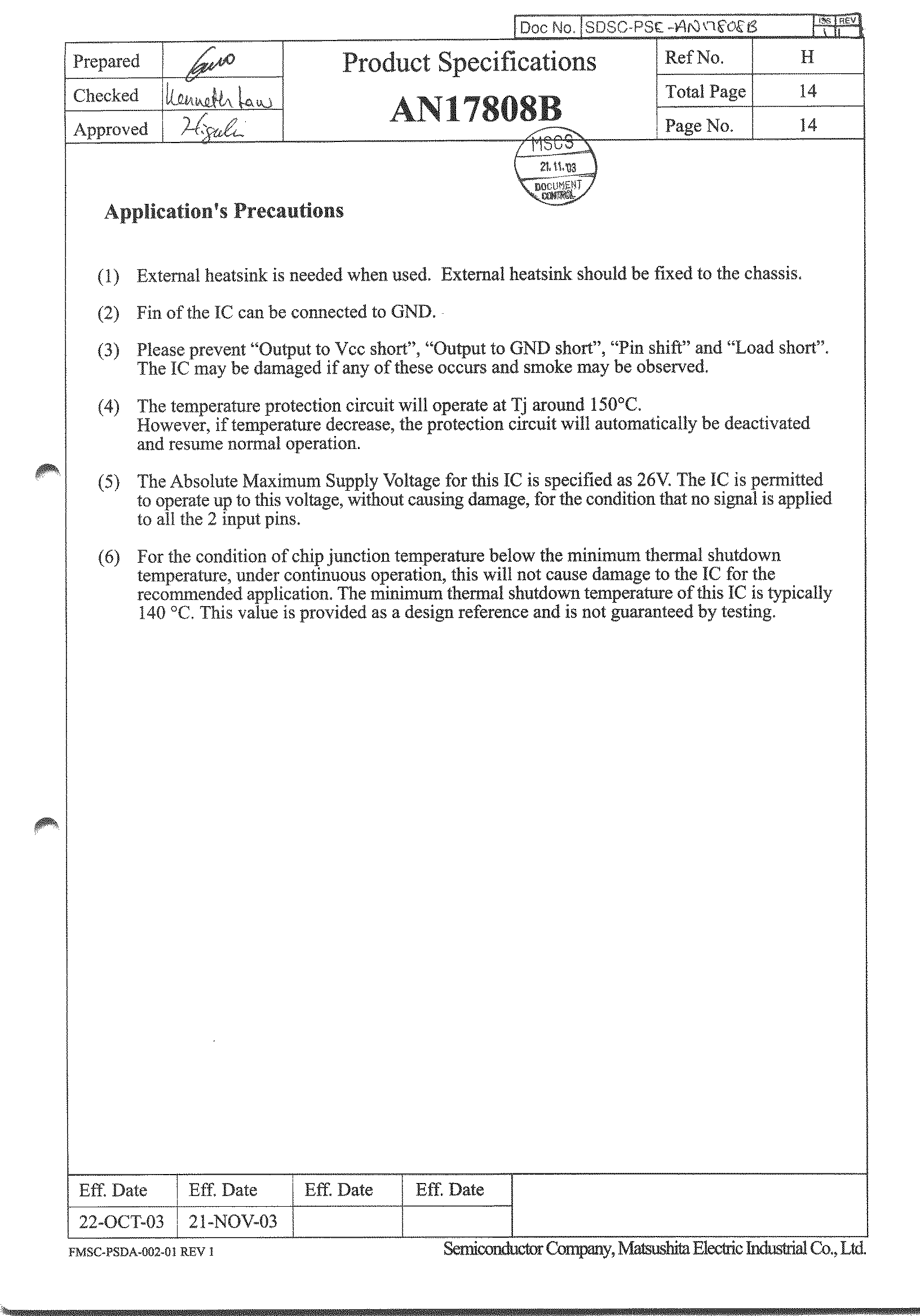 PANASONIC AN17808B for sale