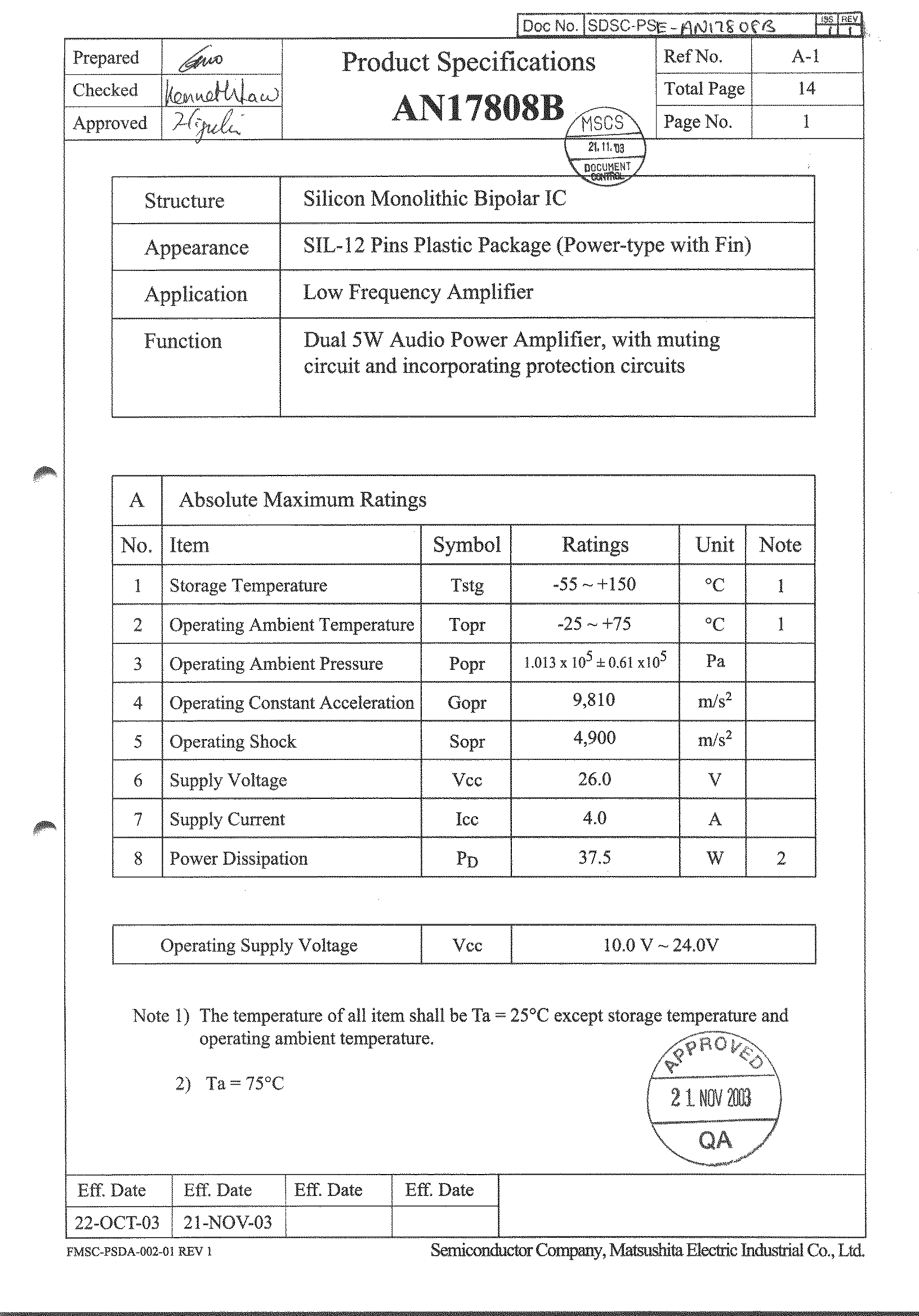 PANASONIC AN17808B for sale