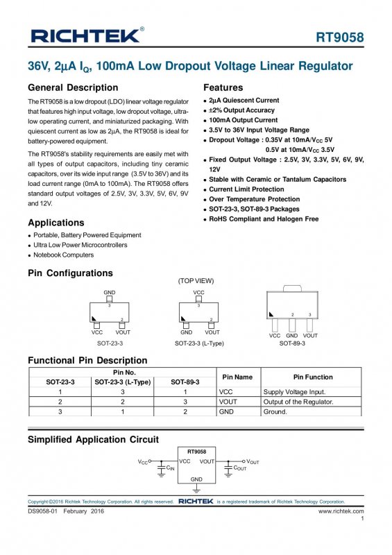 RICHTEK RT9058-60GVL index 1