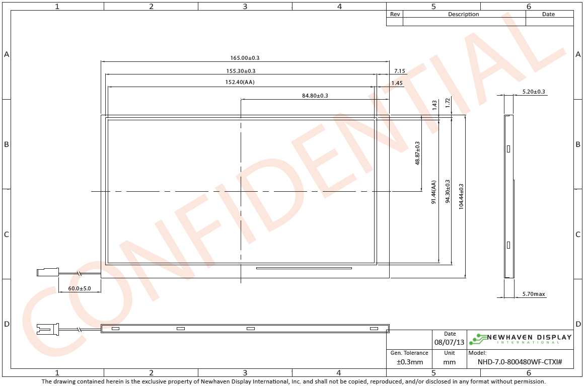 Newhaven Display(Newhaven Display International) NHD-7.0-800480WF-CTXI# for sale