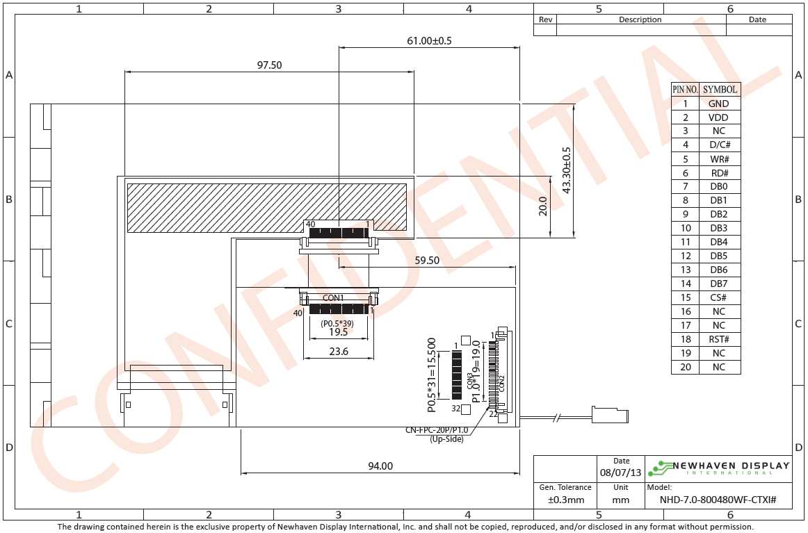 Newhaven Display(Newhaven Display International) NHD-7.0-800480WF-CTXI# for sale