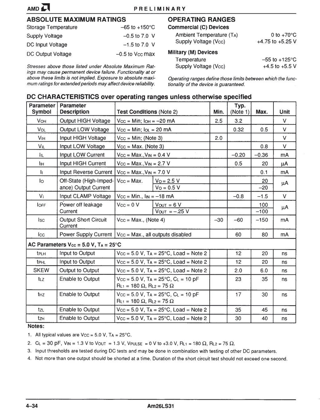 AMD AM26LS31SC for sale