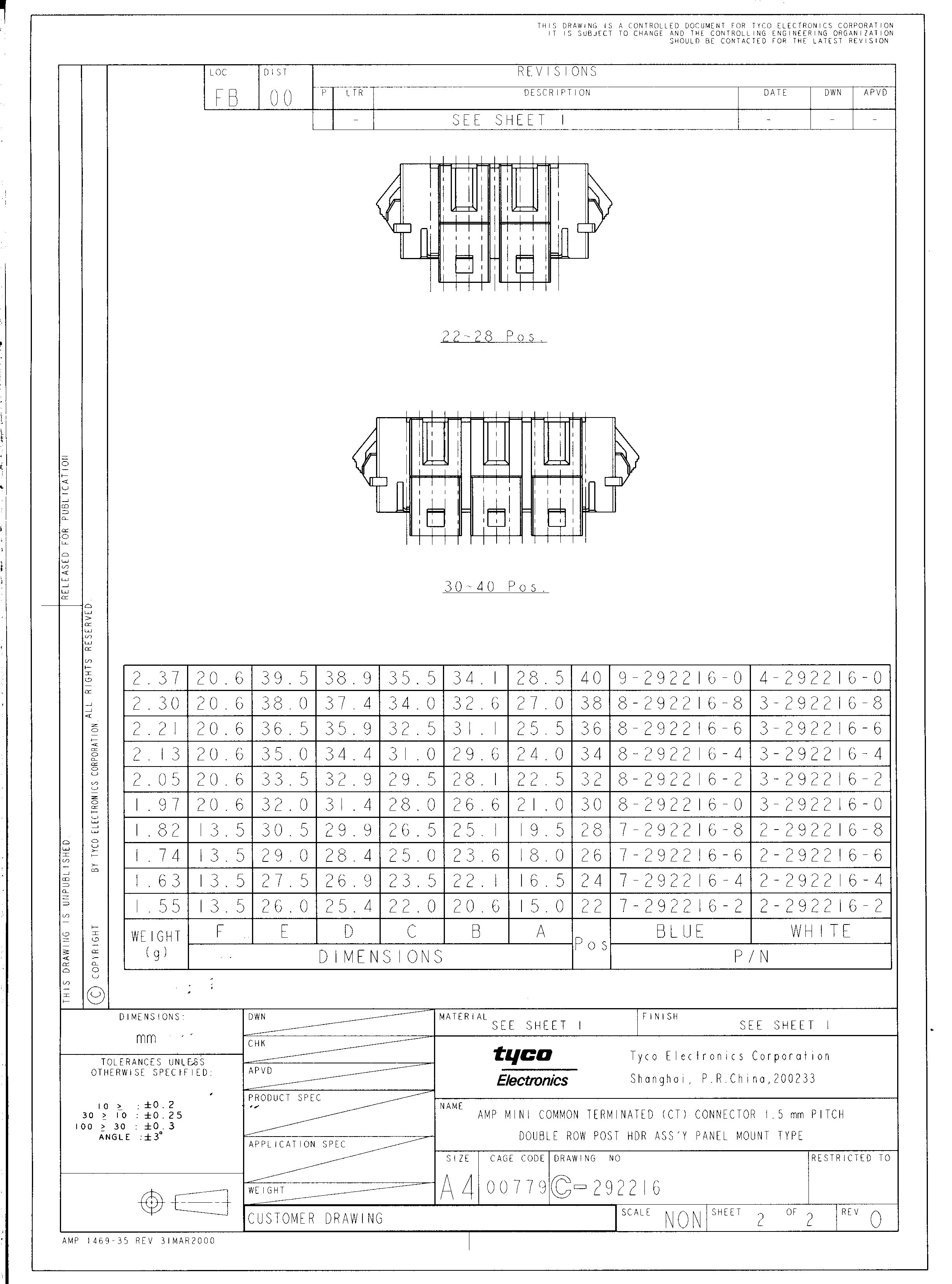 TE Connectivity 3-292216-8 for sale