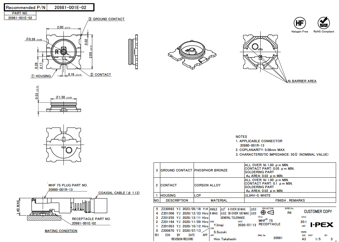 I-PEX 20981-001E-02 for sale