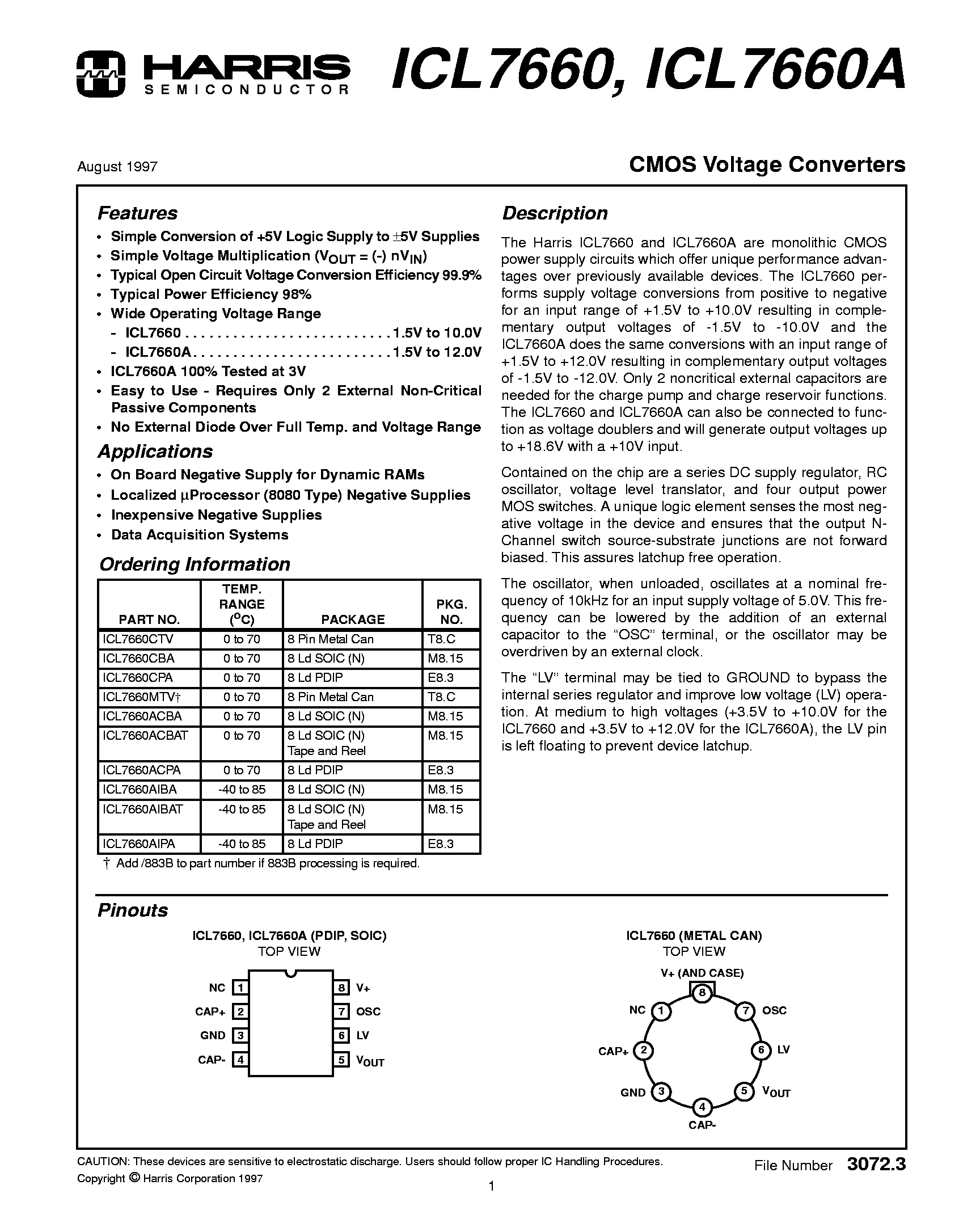 Rochester Electronics ICL7660MTV/883B for sale