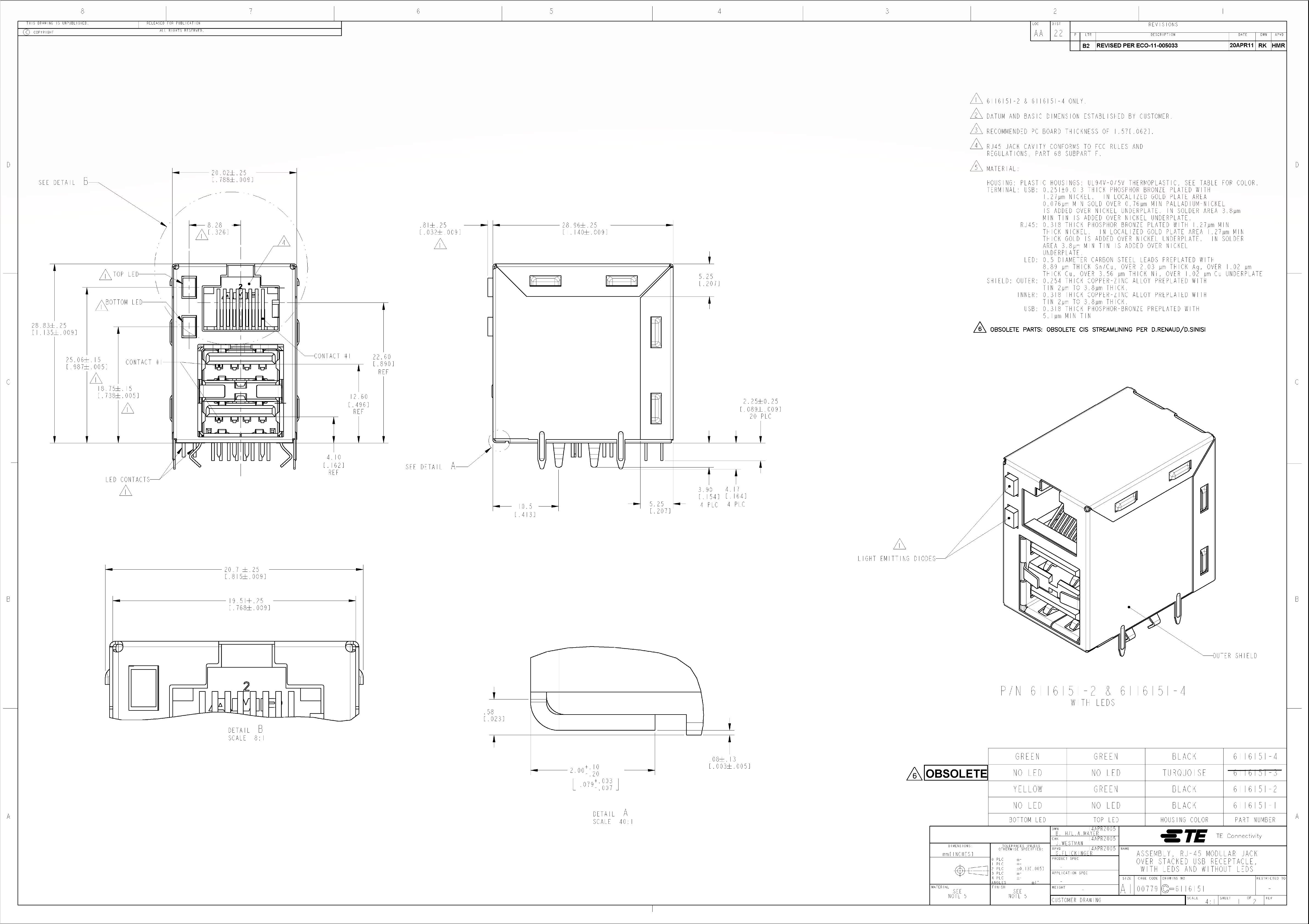 TE Connectivity 6116151-4 for sale