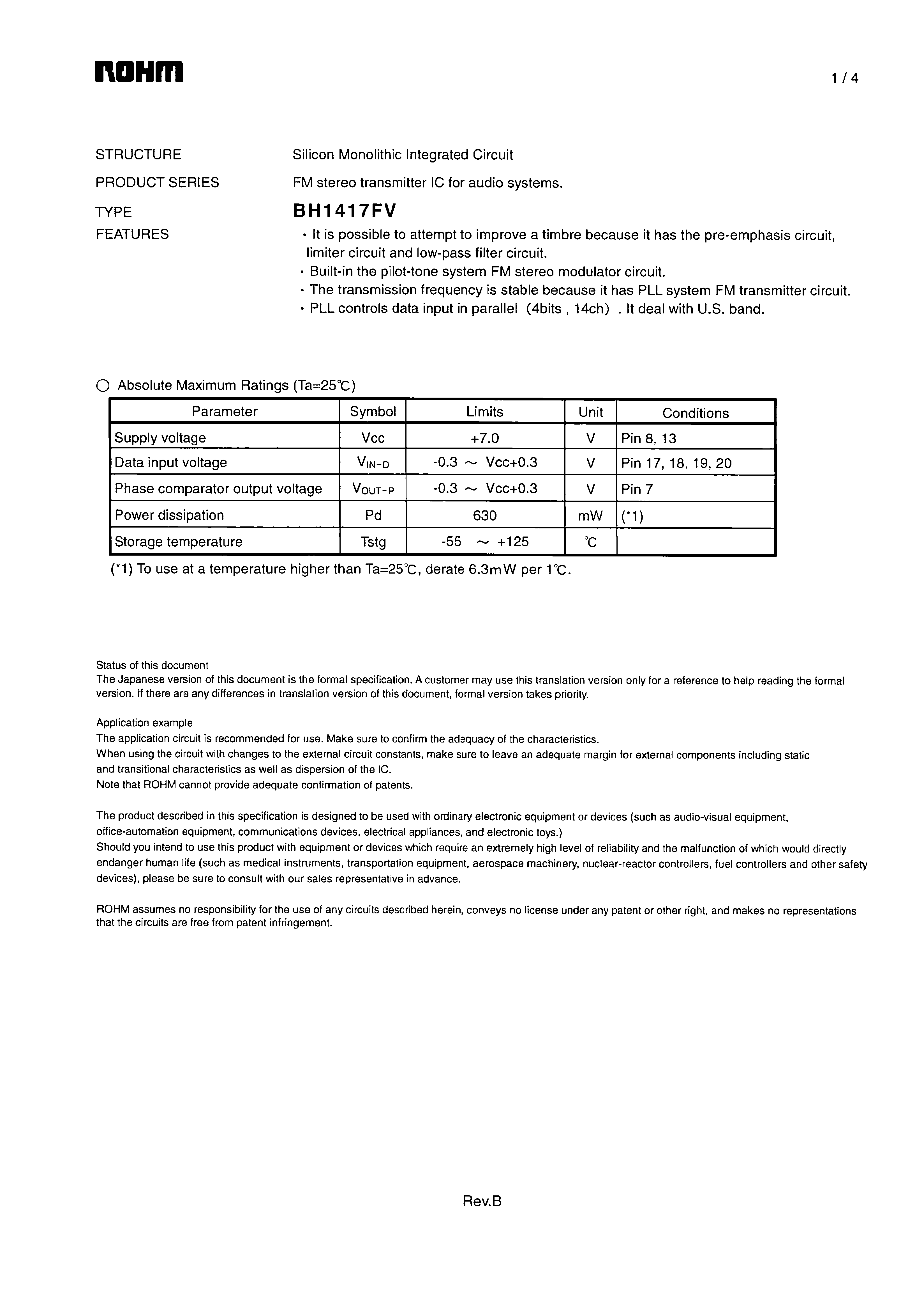ROHM BH1417FV-E2 for sale