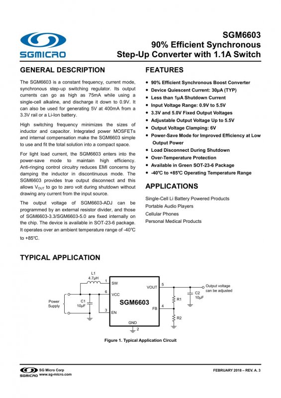 SGMICRO SGM6603-5.0YN6G/TR index 1