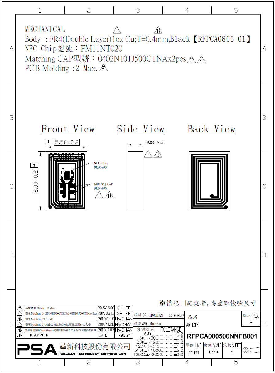 Walsin RFPCA080500NNFB001 for sale