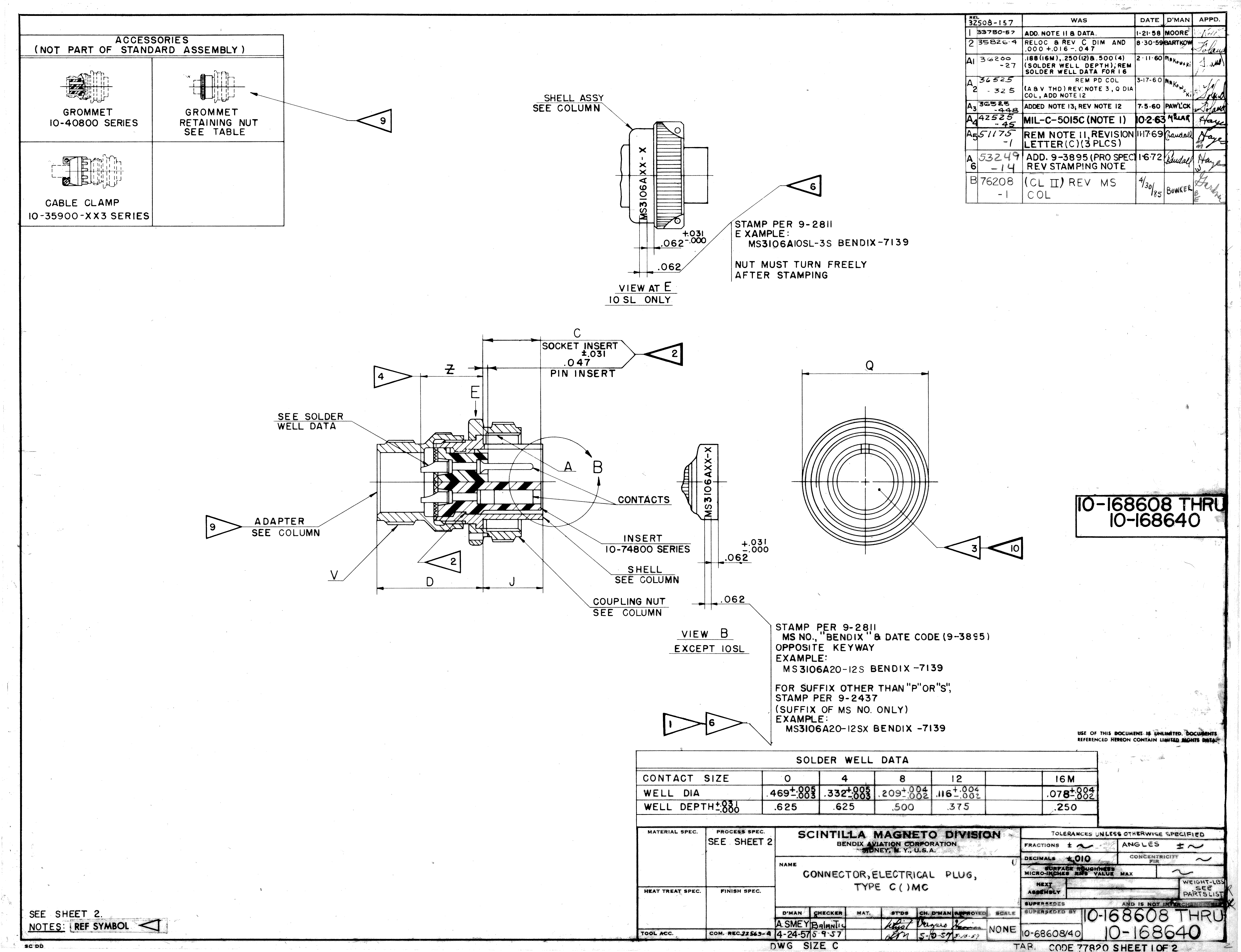 Amphenol MS3106A16-10S for sale