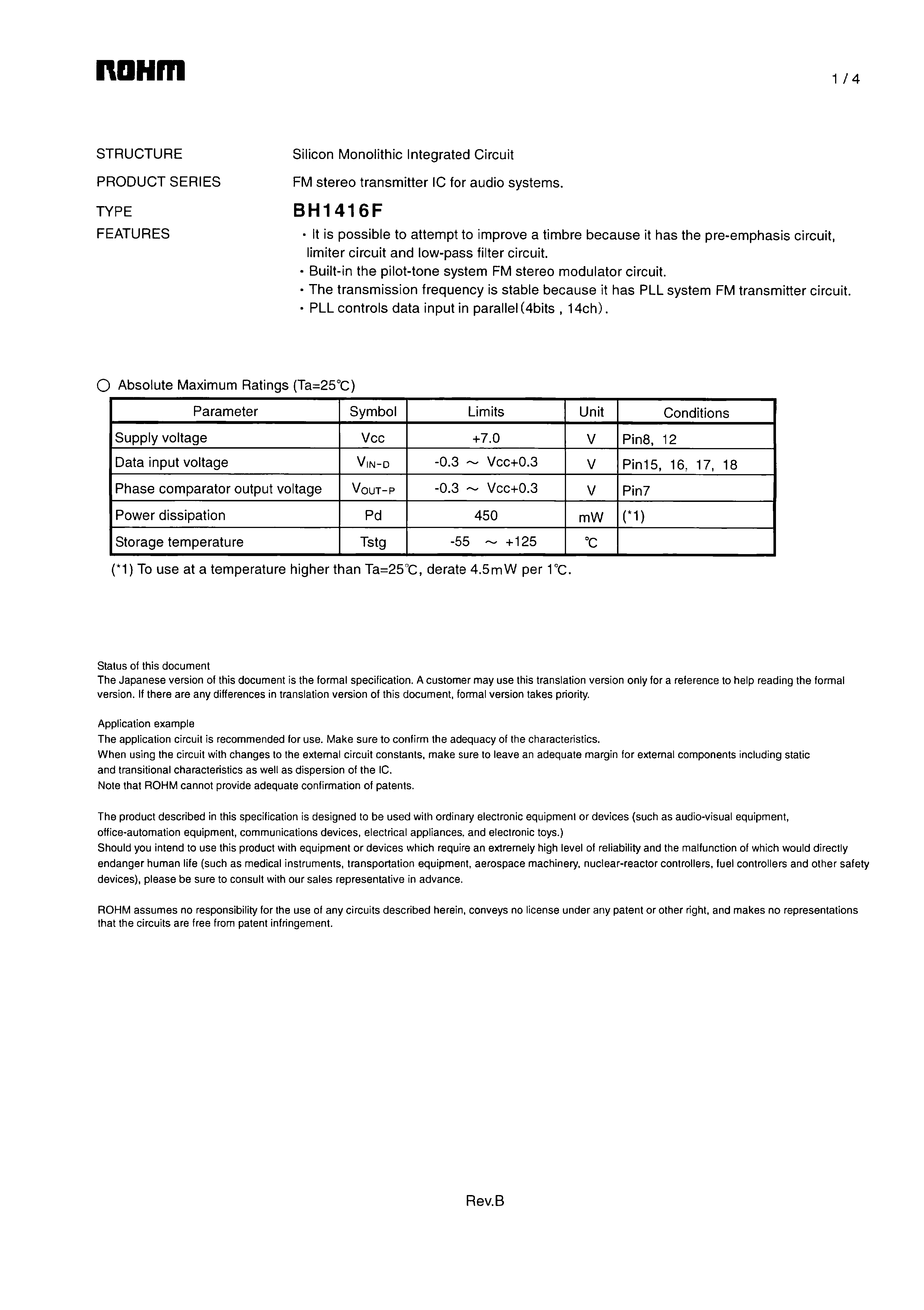 ROHM BH1416F-E2 for sale
