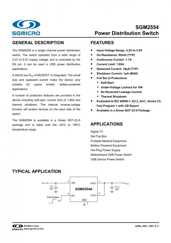 SGMICRO SGM2554AYN5G/TR index 1