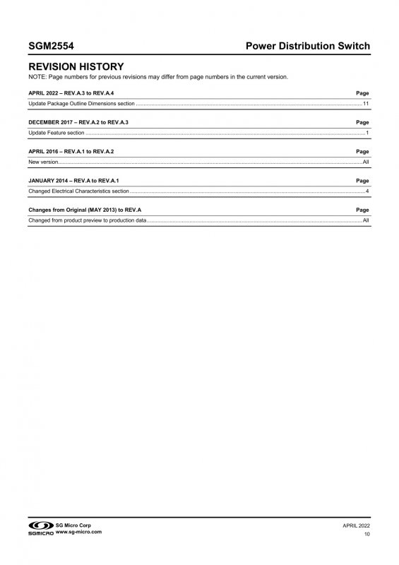 SGMICRO SGM2554AYN5G/TR index 10