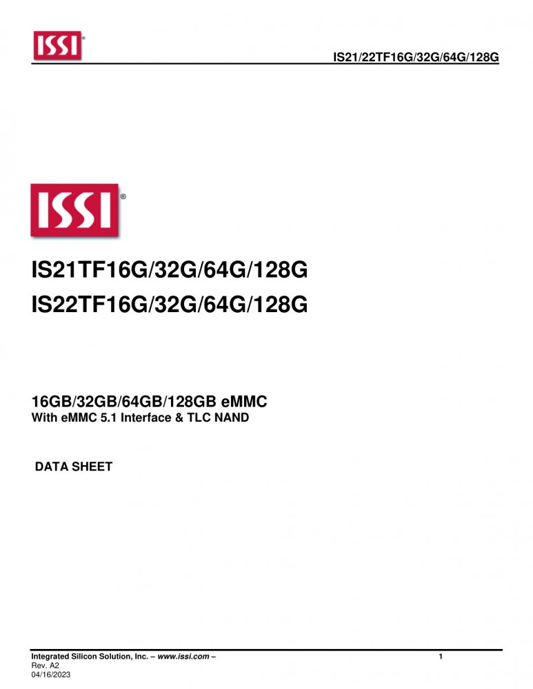 ISSI IS22TF16G-JCLA1-TR index 1