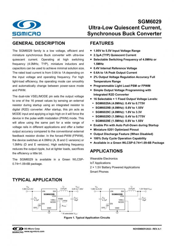 SGMICRO SGM6029CYG/TR index 1