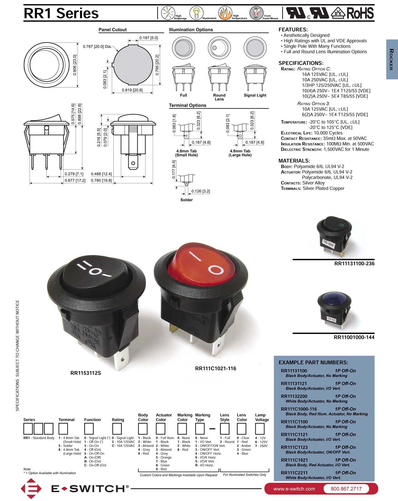 E-Switch RR11131100-244 for sale