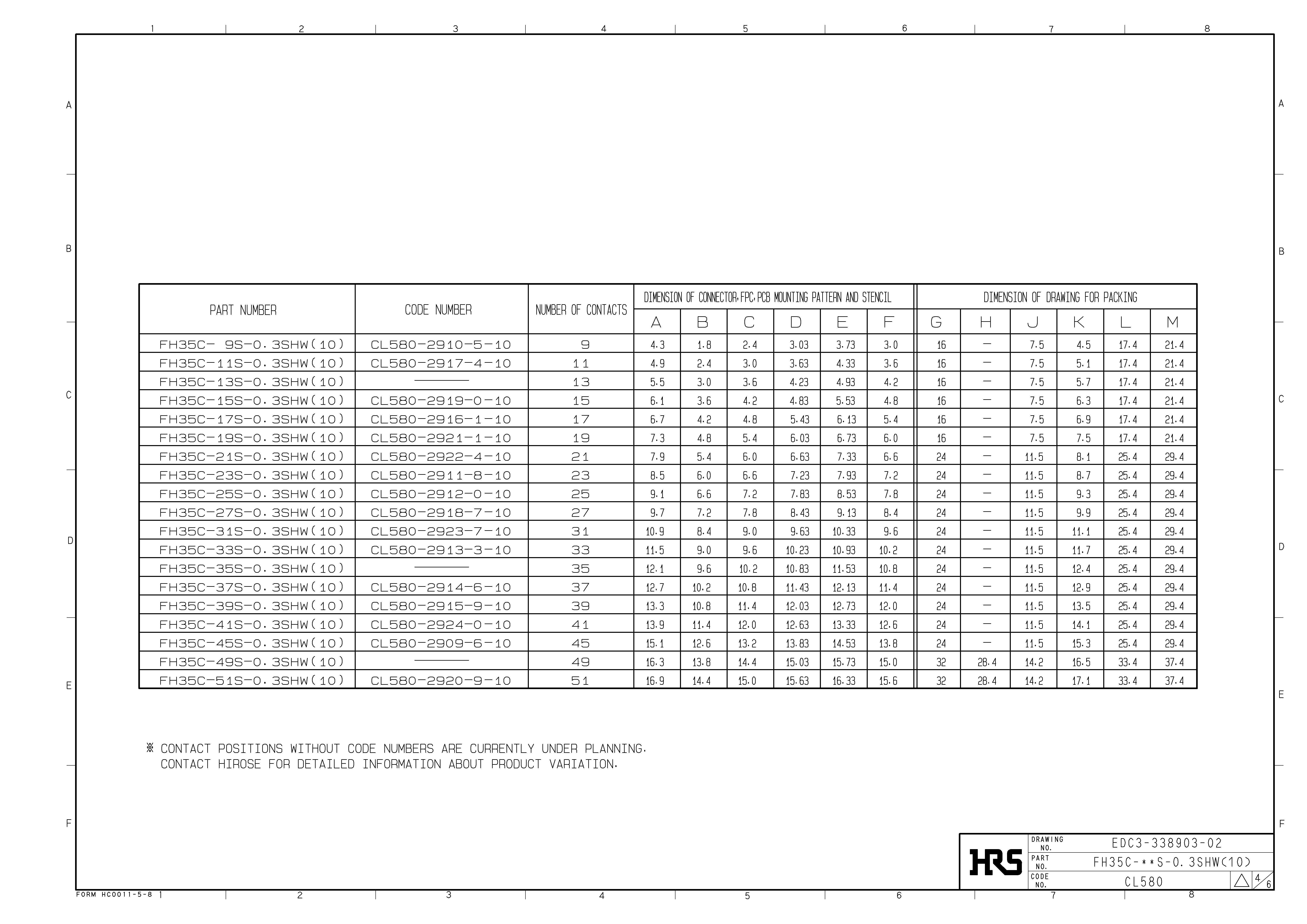 HRS FH35C-27S-0.3SHW(10) for sale