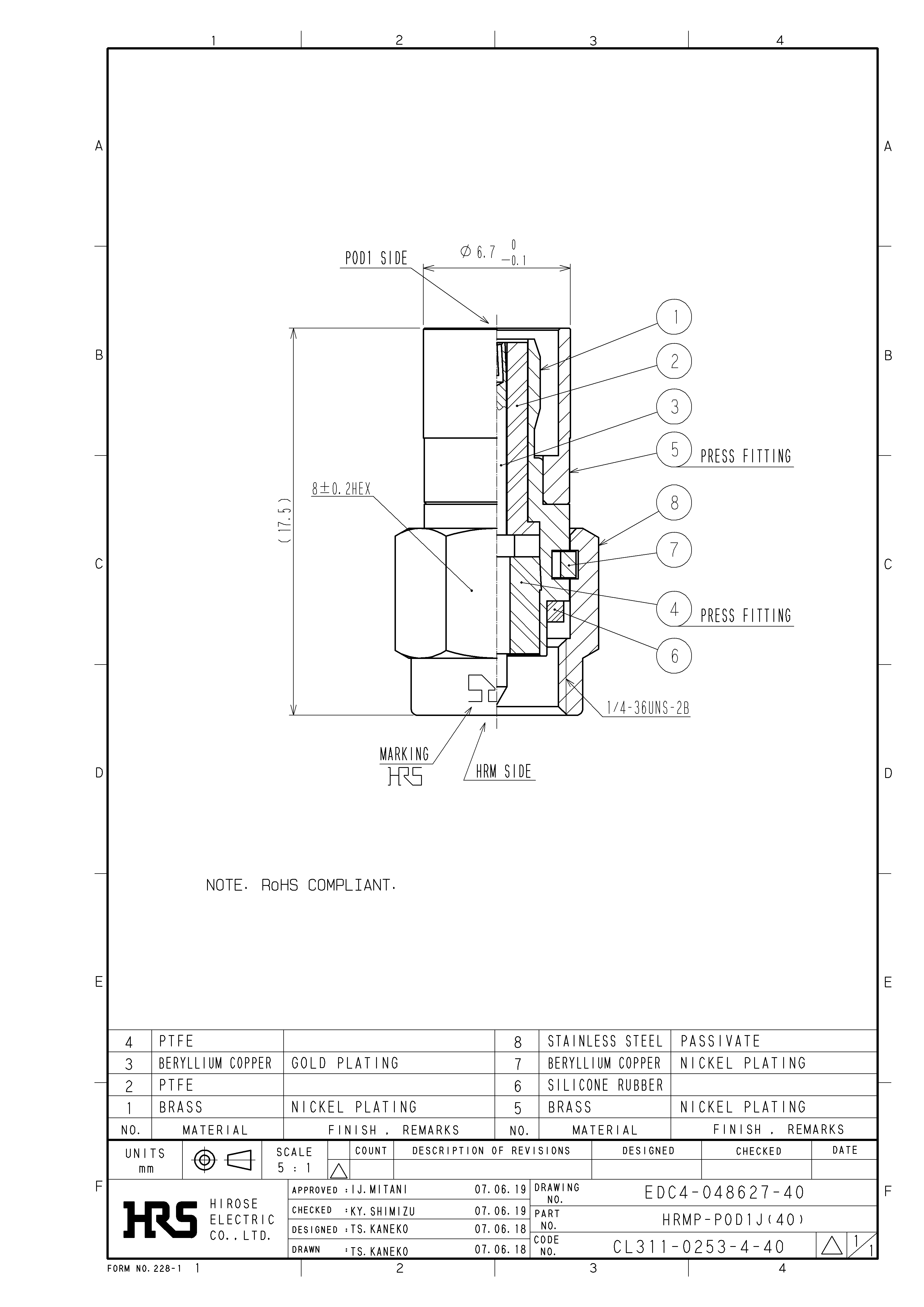 HRS HRMP-POD1J(40) for sale