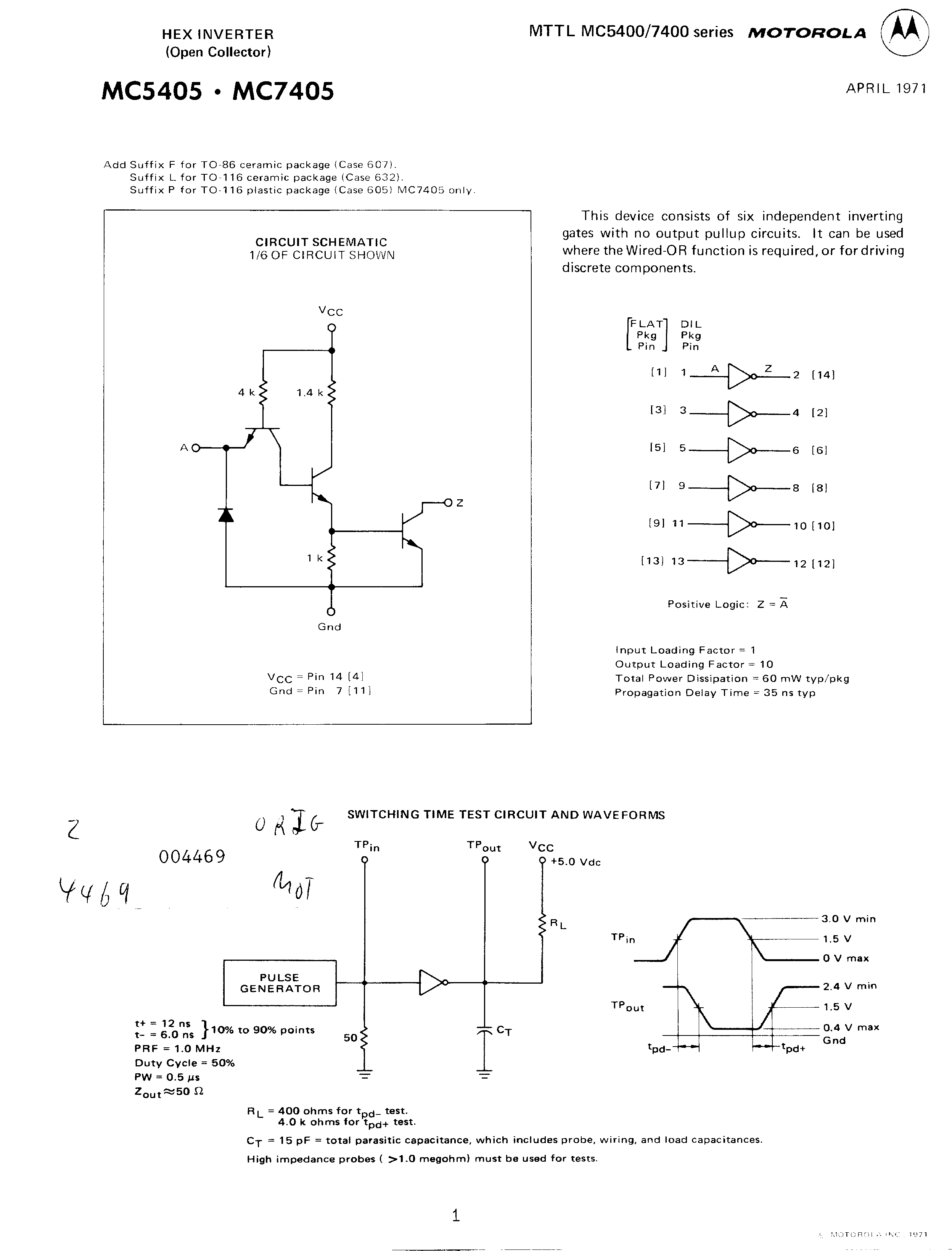 MOTOROLA MC5405L for sale
