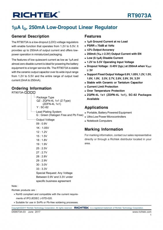 RICHTEK RT9073A-18GQZ index 1