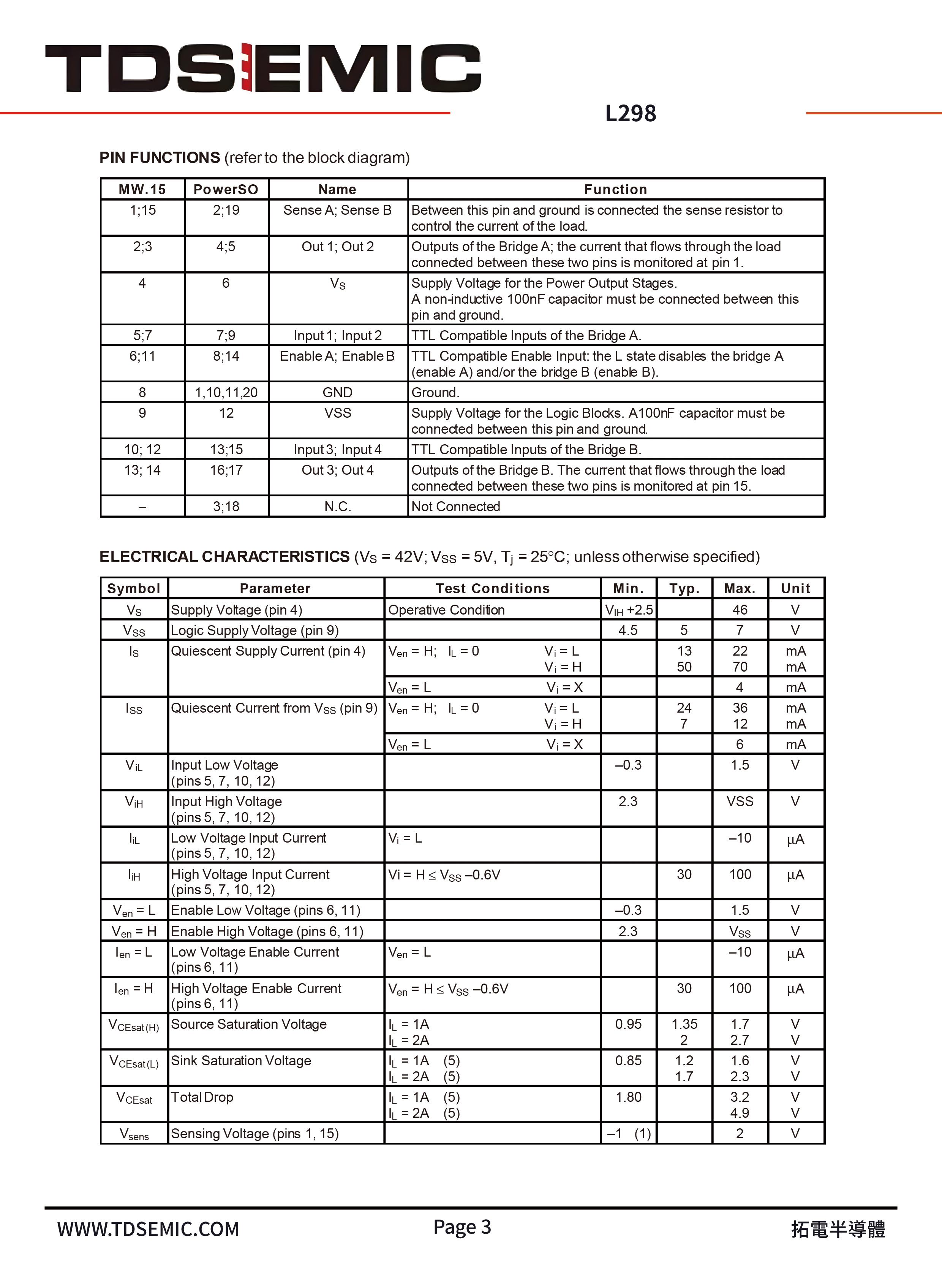 TDSEMIC L298-TD for sale