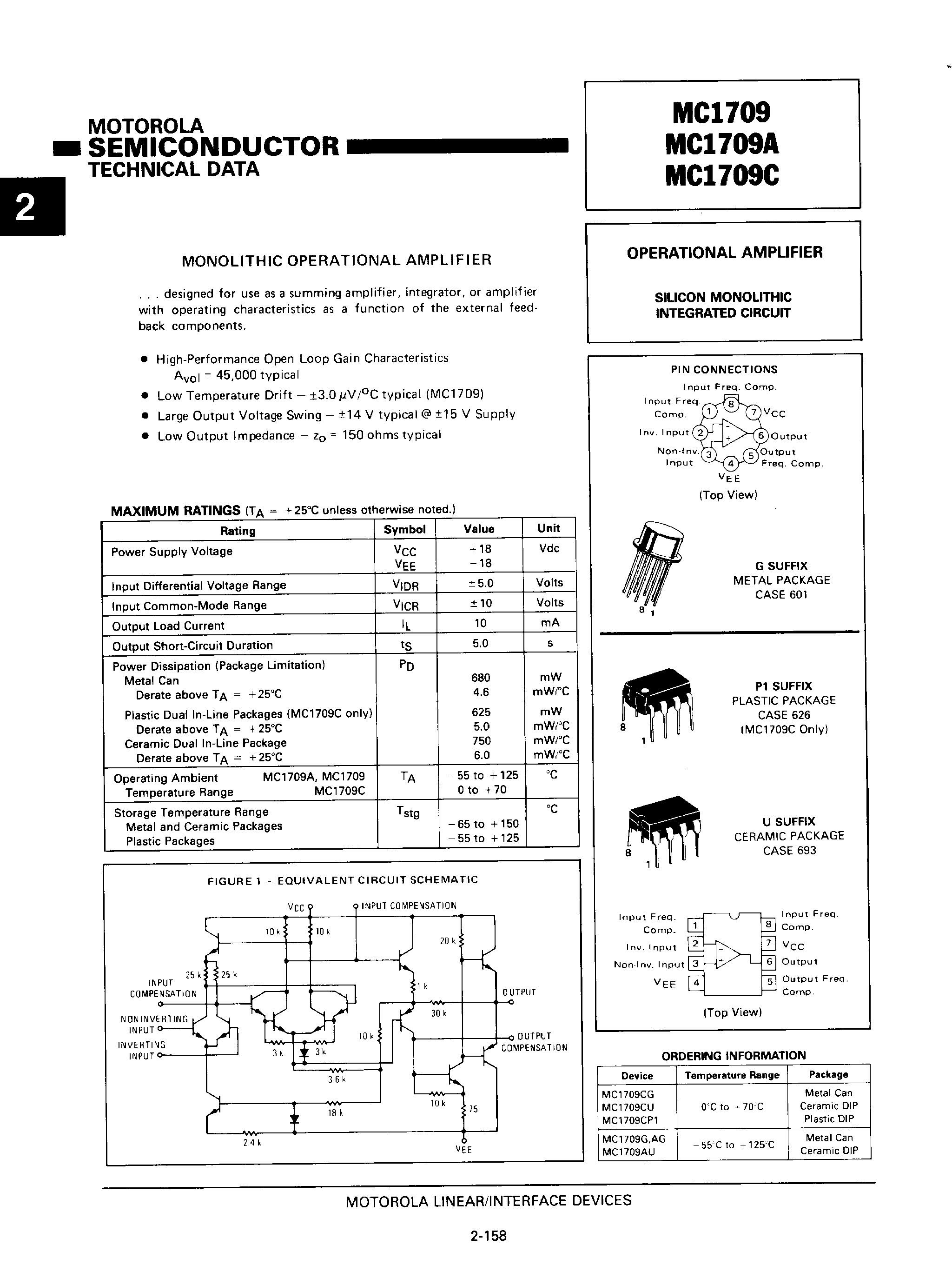MOTOROLA MC1709G for sale