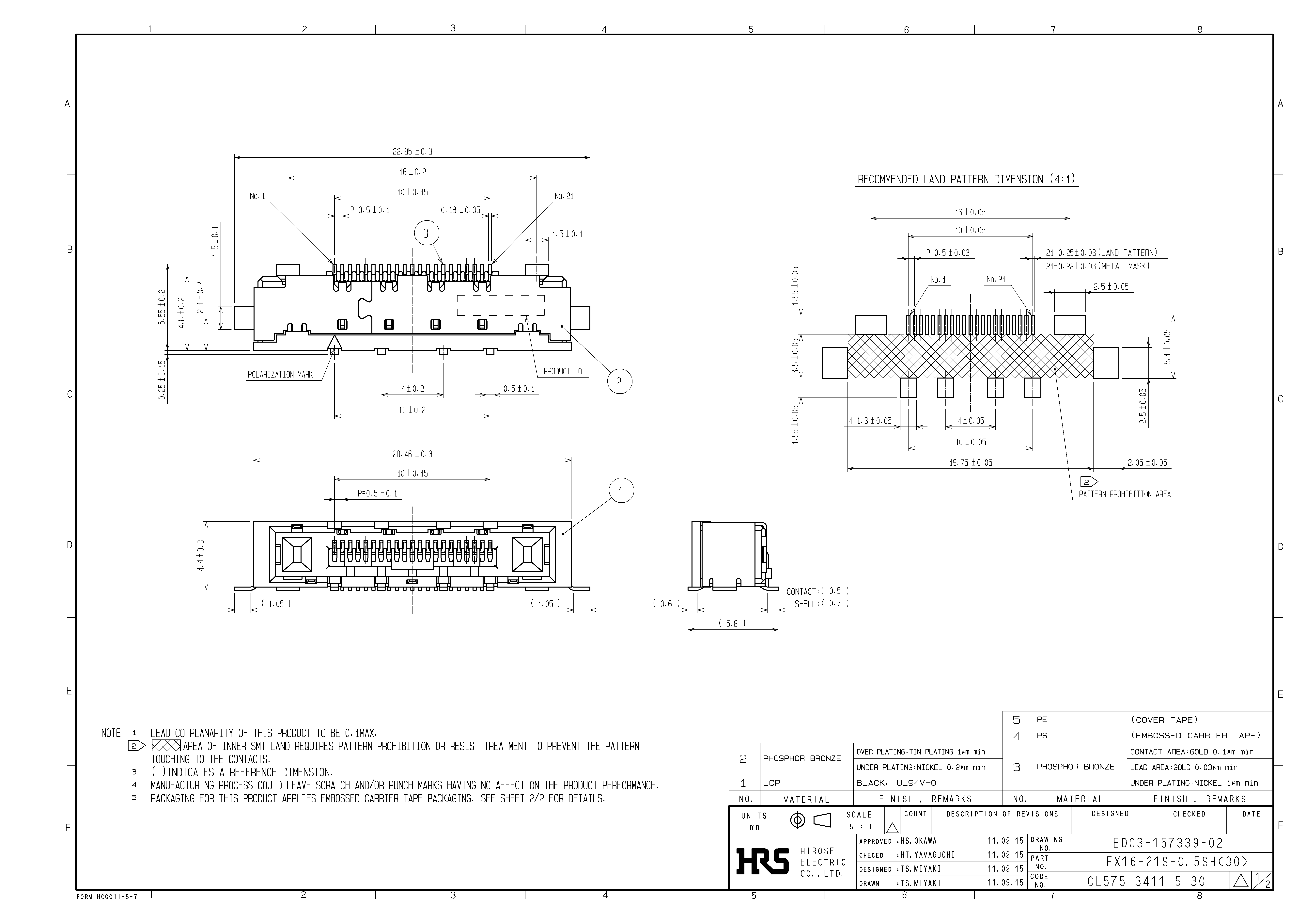 HRS FX16-21S-0.5SH(30) for sale