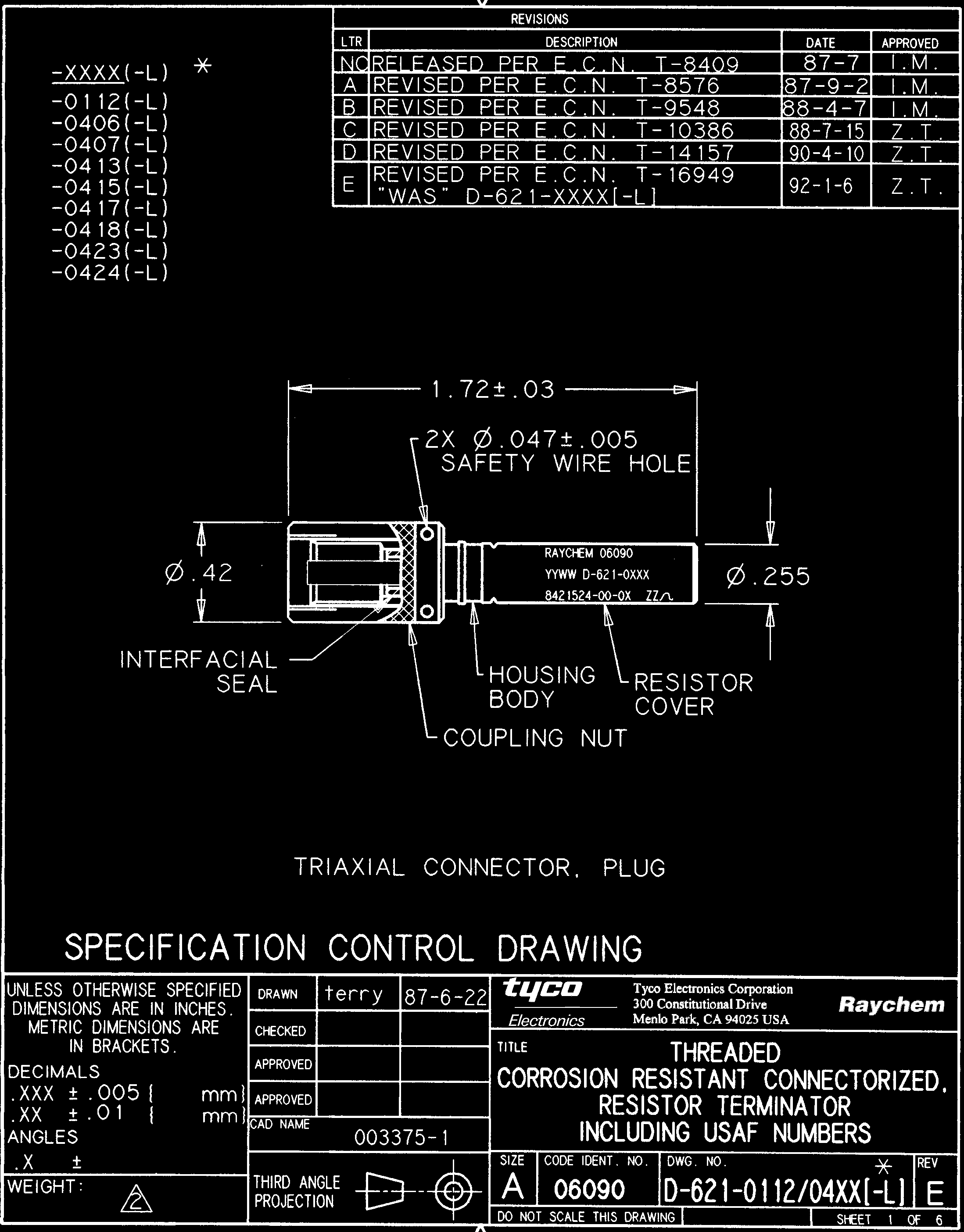 TE Connectivity D-621-0417-L for sale