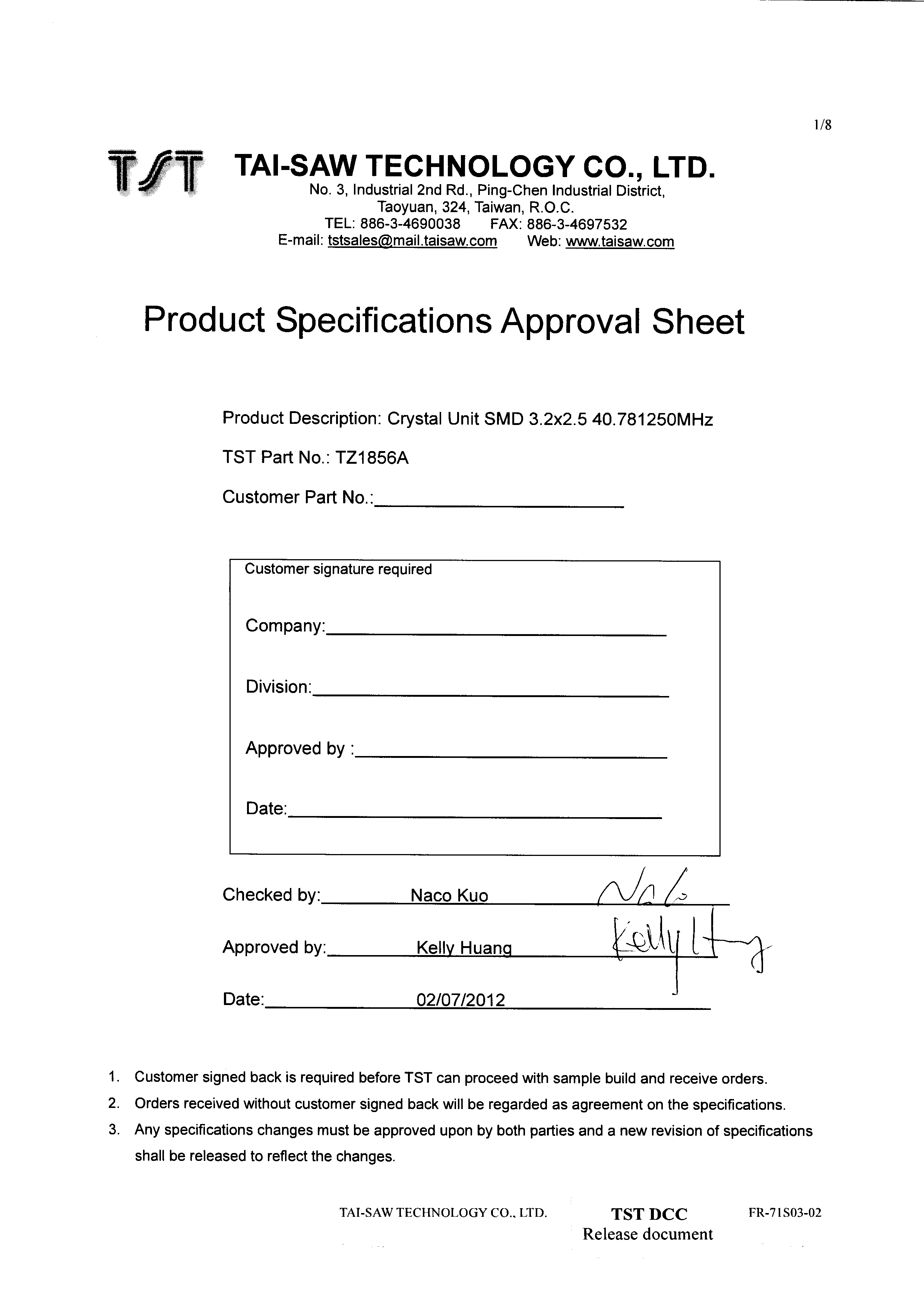 TST TZ1856A for sale