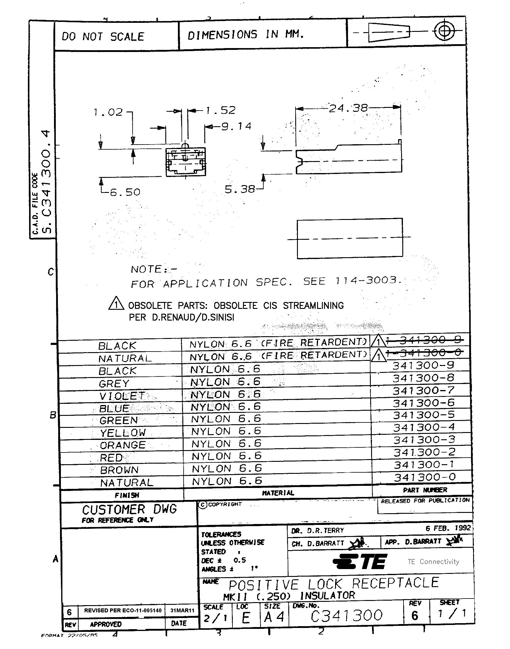 TE Connectivity 341300-5 for sale