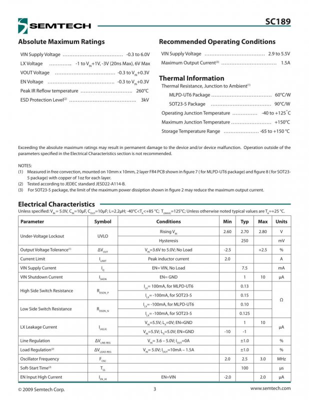 SEMTECH SC189CULTRT index 3