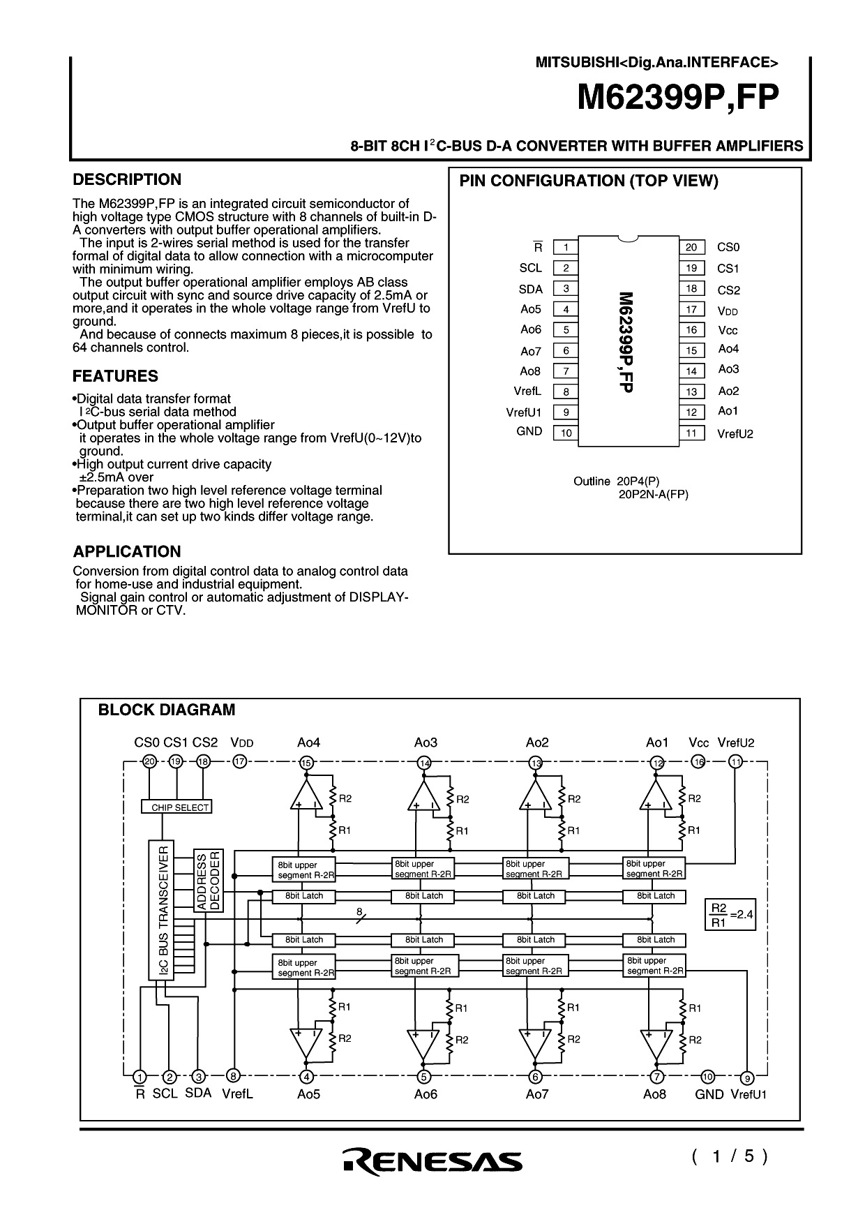 RENESAS M62399FP#DF0Q for sale