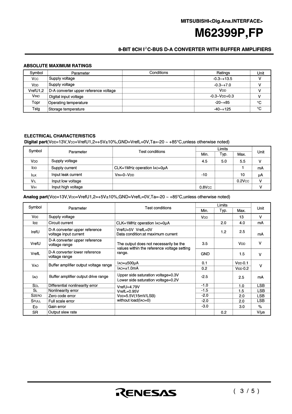 RENESAS M62399FP#DF0Q for sale