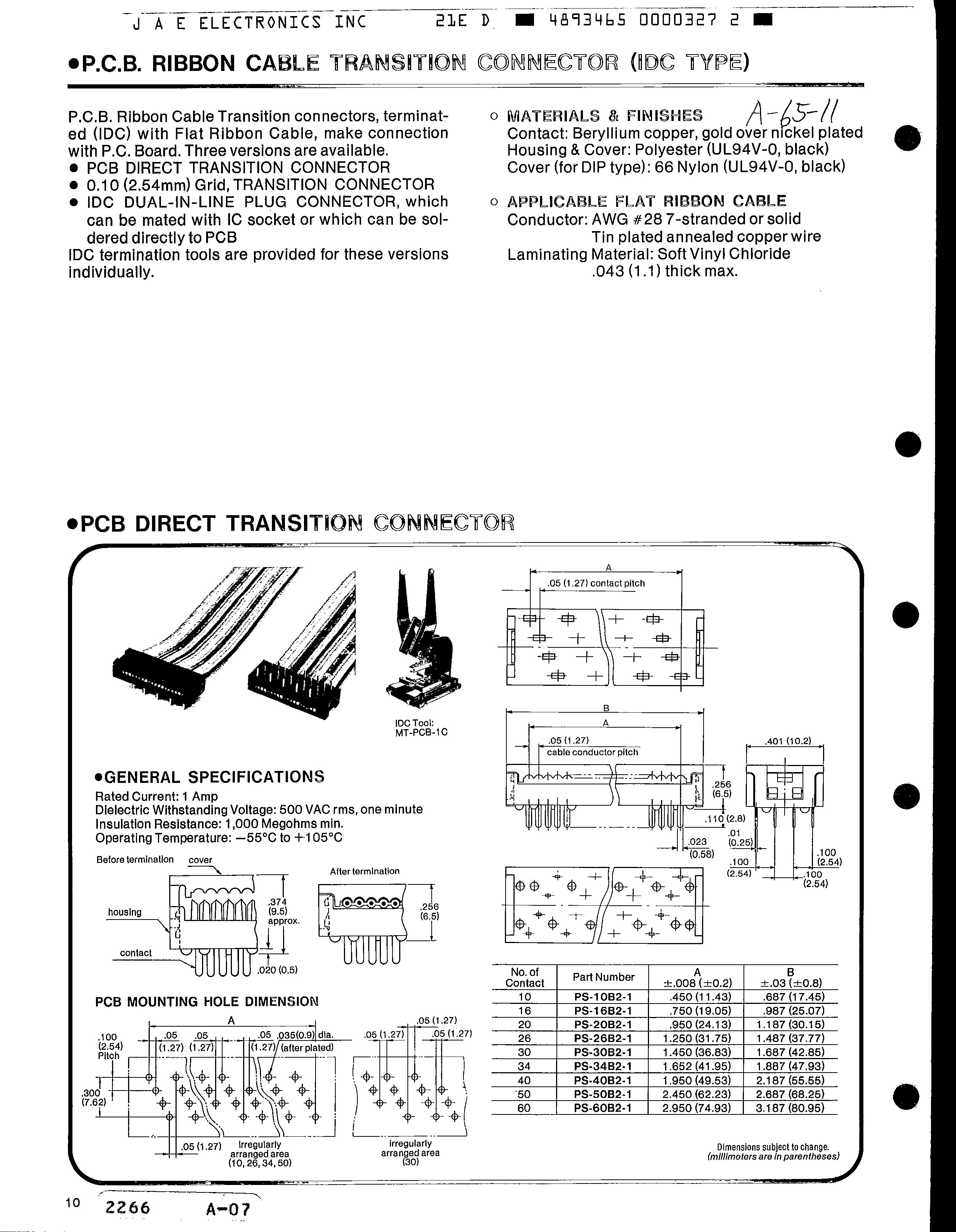 JAE Electronics PS-20BD2-1 for sale
