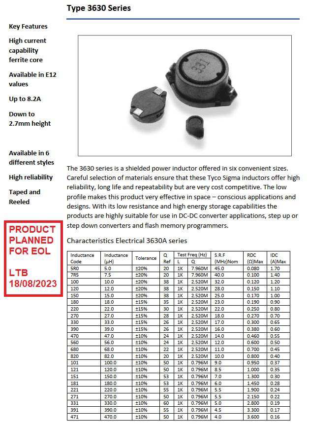 TE Connectivity 3630F680MT for sale
